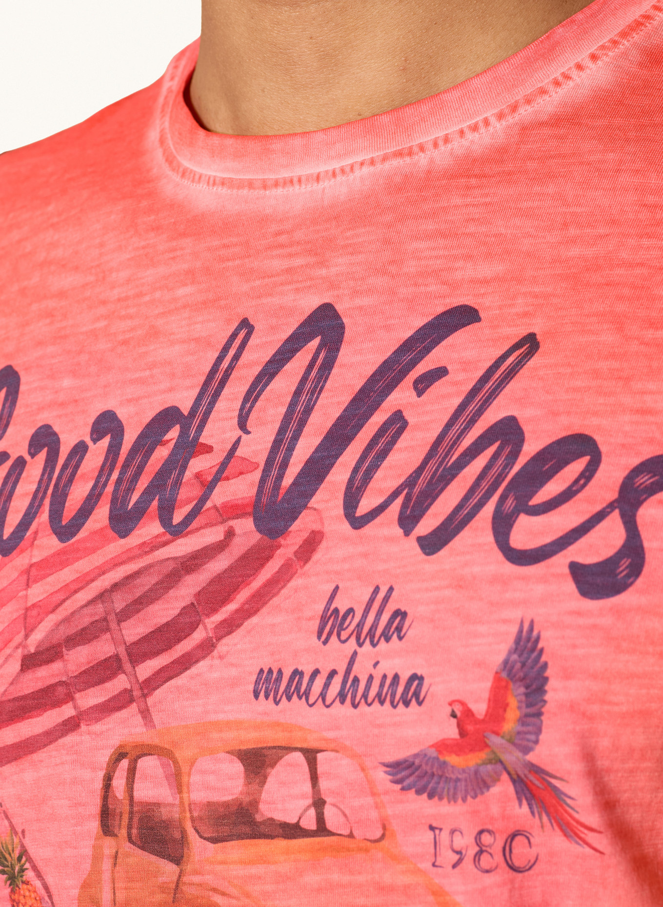 RAGMAN T-shirt: LICHTROOD / GROEN / DONKERBLAUW