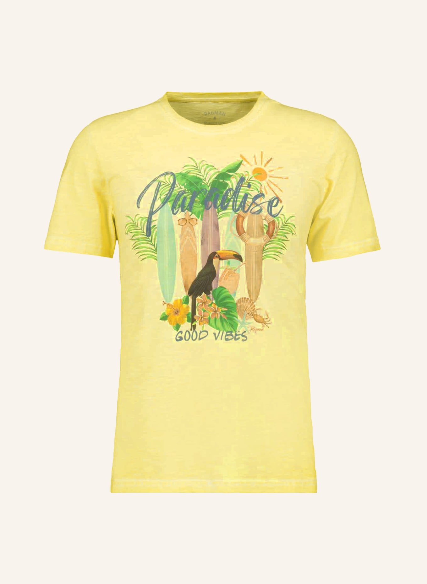 RAGMAN T-shirt: NEONGEEL / GROEN / DONKERBLAUW