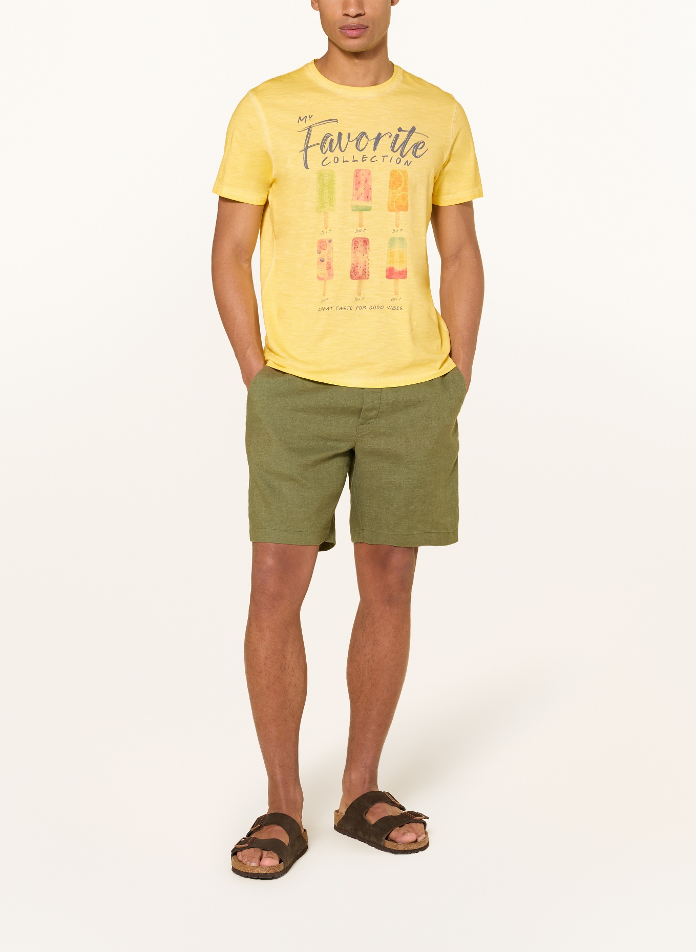 RAGMAN T-shirt: GEEL / ROOD / DONKERBLAUW