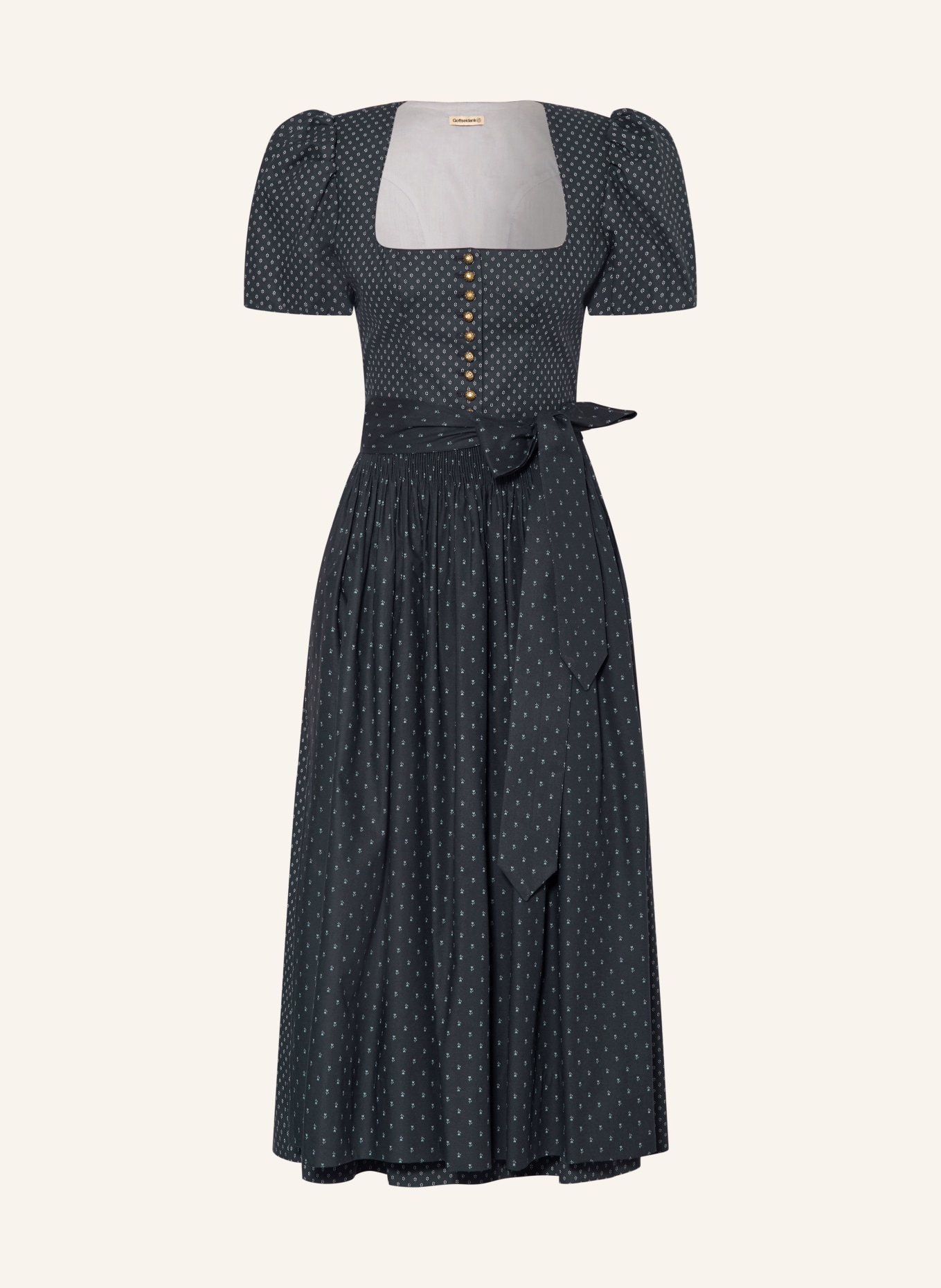 Gottseidank Dirndl MARGRET: GRANATOWY / SZARONIEBIESKI / BIAŁY