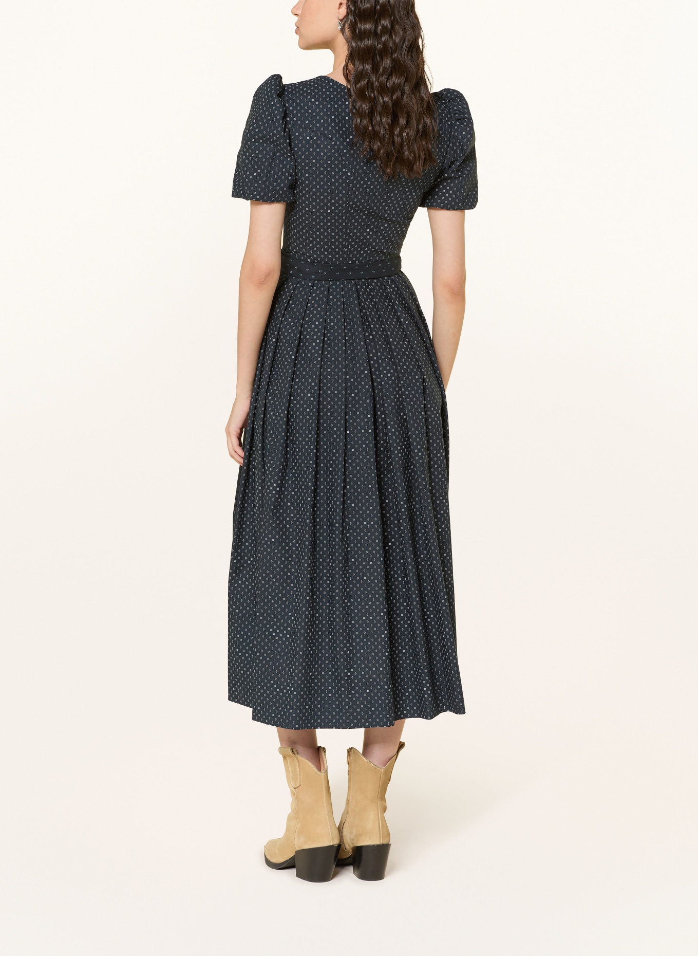 Gottseidank Dirndl MARGRET: GRANATOWY / SZARONIEBIESKI / BIAŁY