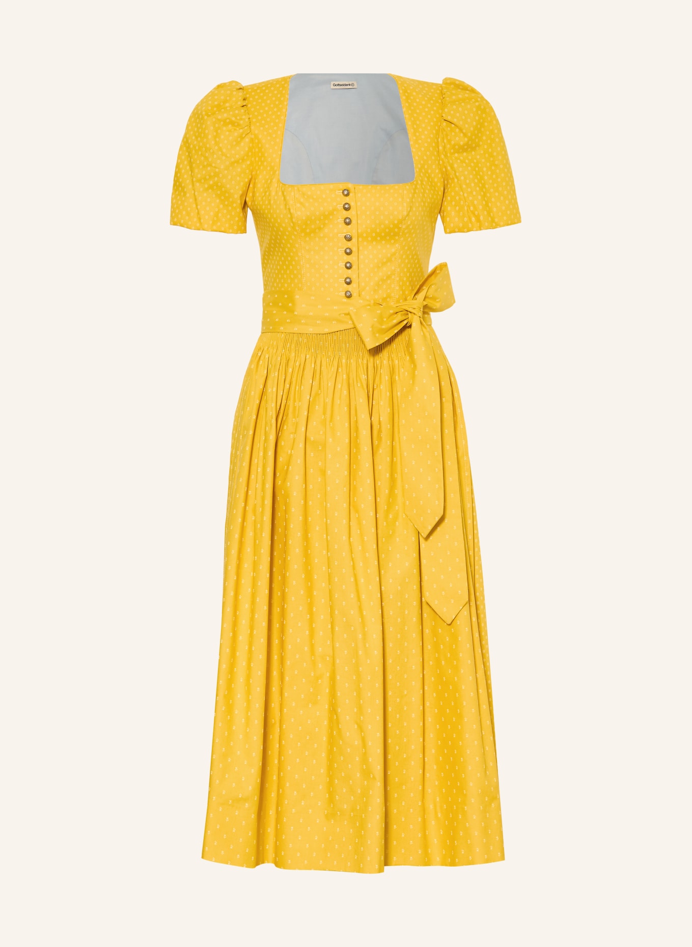 Gottseidank Dirndl MARGRET: DONKERGEEL / CRÈME