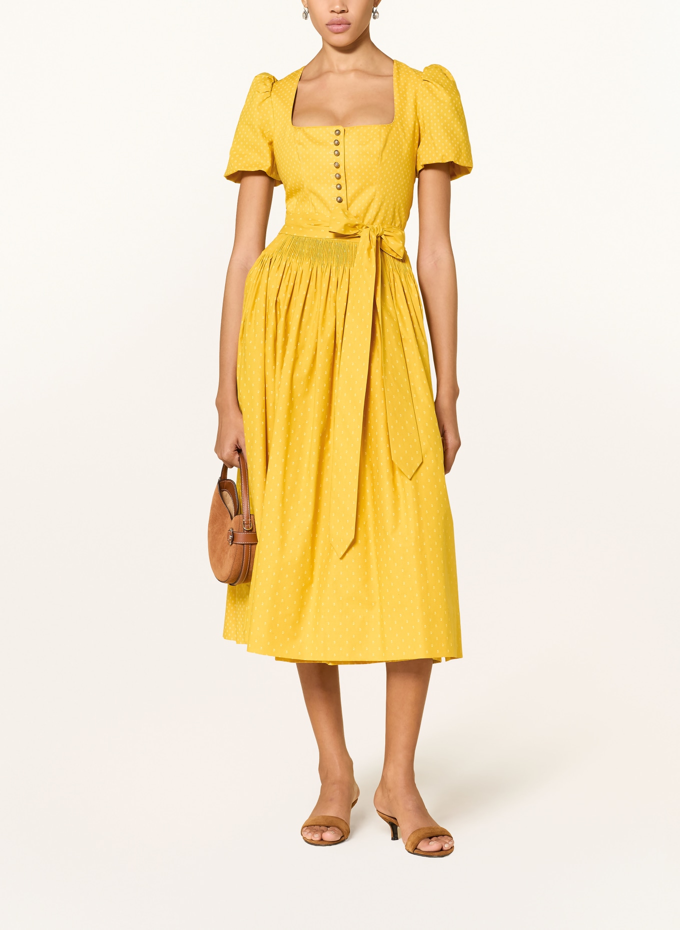 Gottseidank Dirndl MARGRET: DONKERGEEL / CRÈME