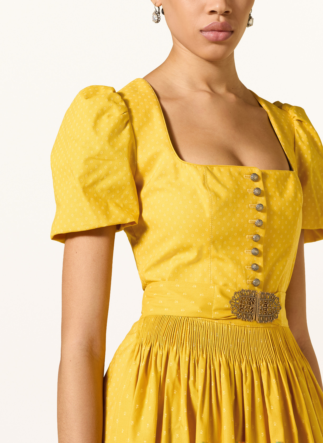 Gottseidank Dirndl MARGRET: DONKERGEEL / CRÈME