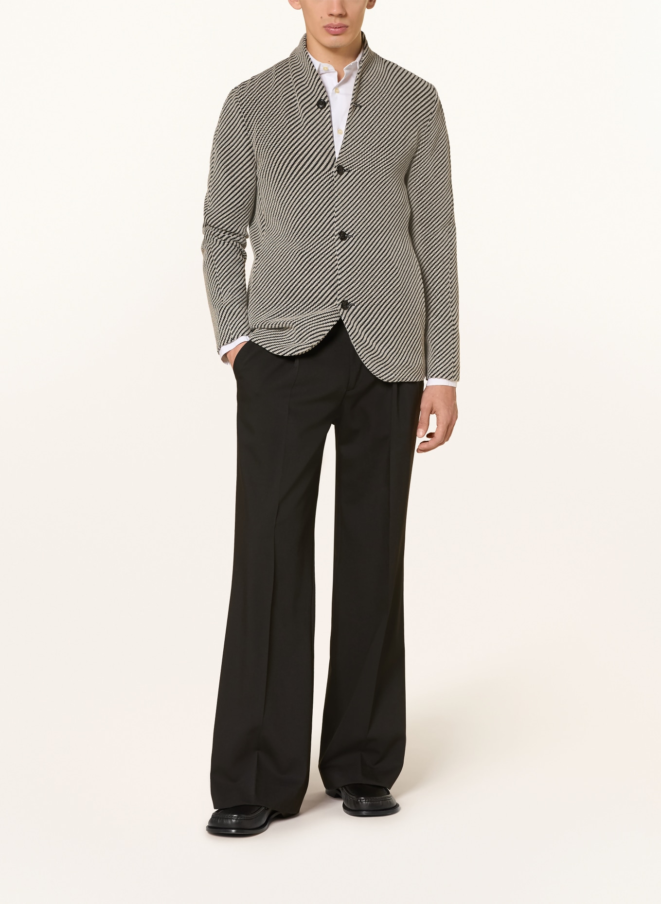 EMPORIO ARMANI Slim fit colbert: ZWART / LICHTGRIJS