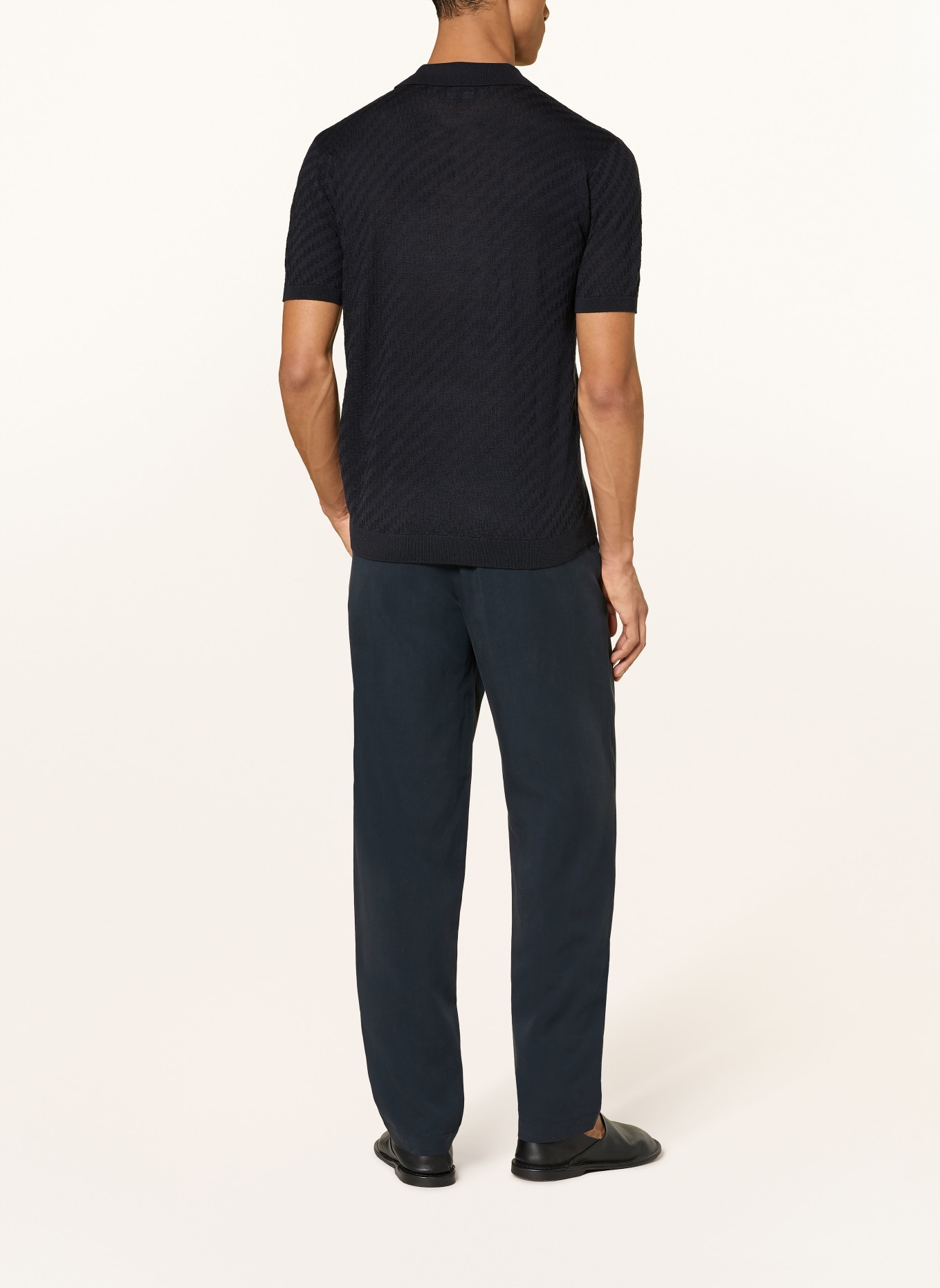 EMPORIO ARMANI Polo en maille: BLEU FONCÉ