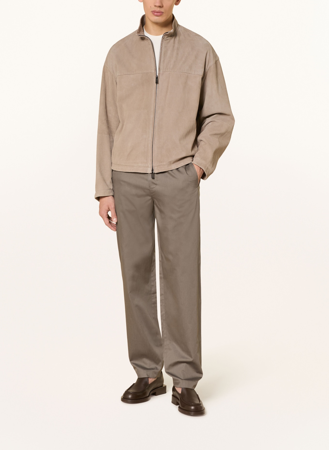 EMPORIO ARMANI Chino met normale pasvorm: KAKI