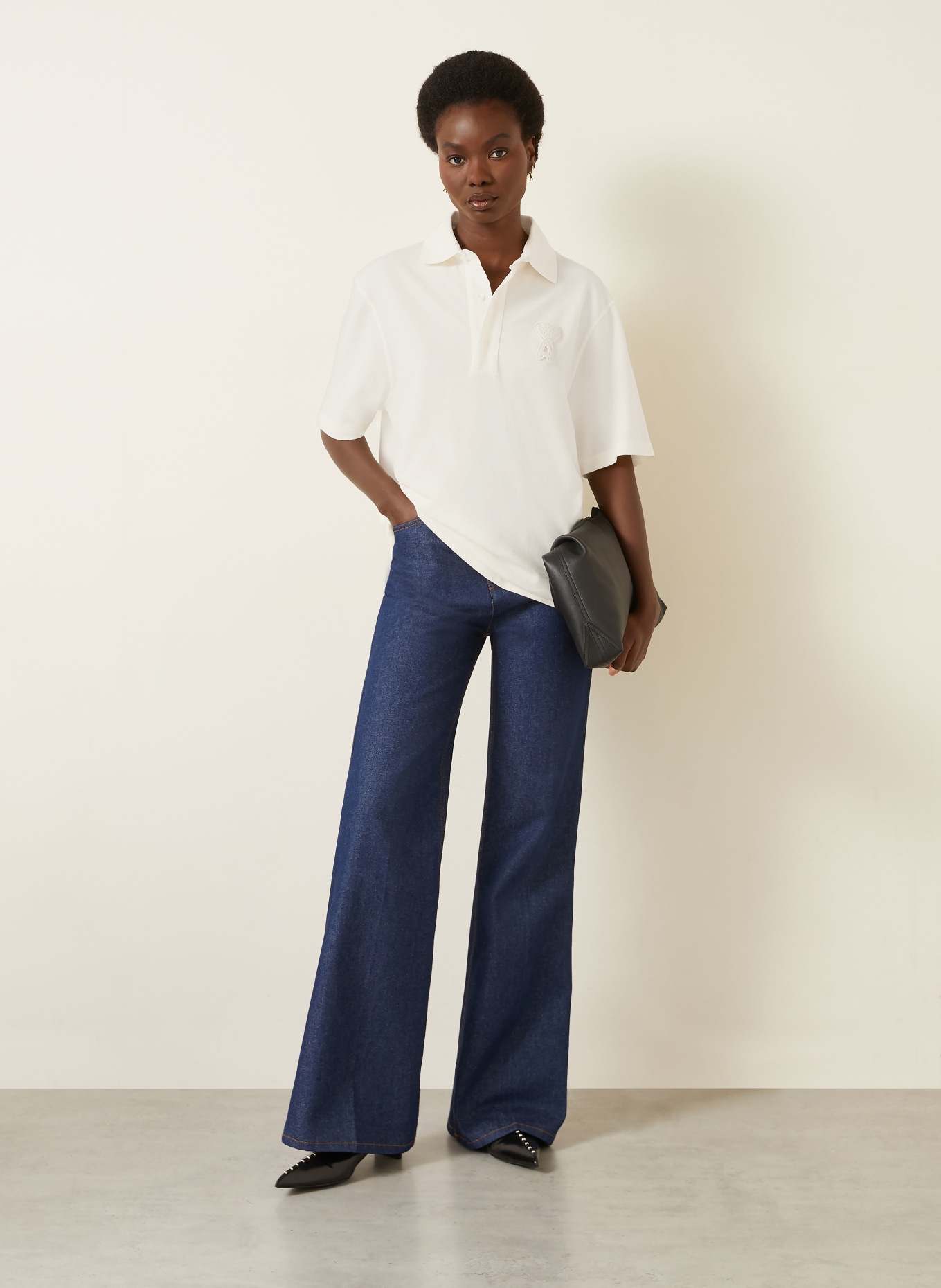 AMI PARIS Piqué poloshirt: CRÈME