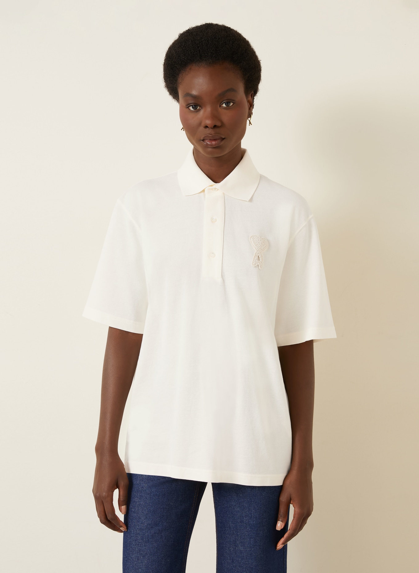 AMI PARIS Piqué poloshirt: CRÈME