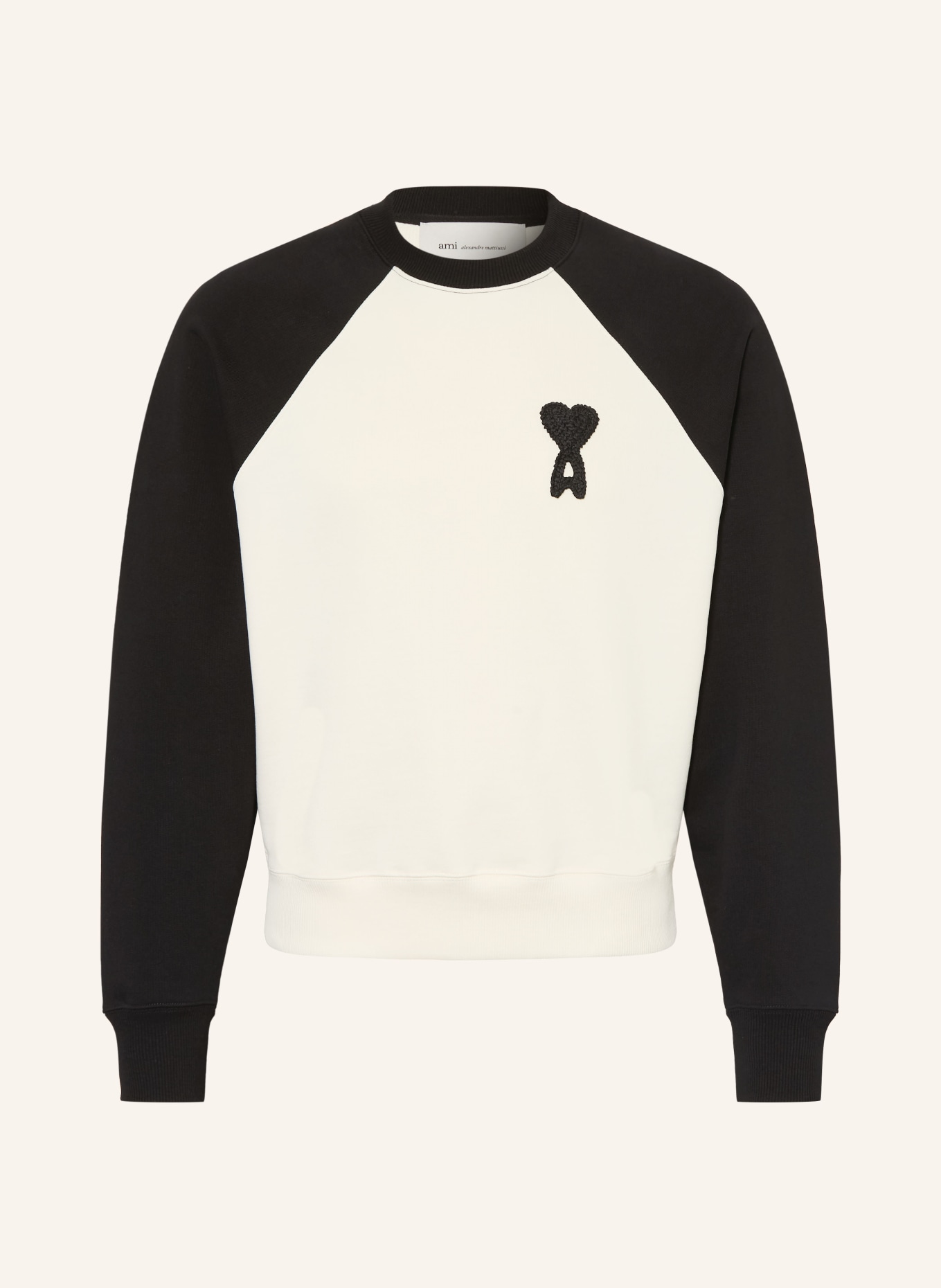 AMI PARIS Sweatshirt: WEISS / SCHWARZ