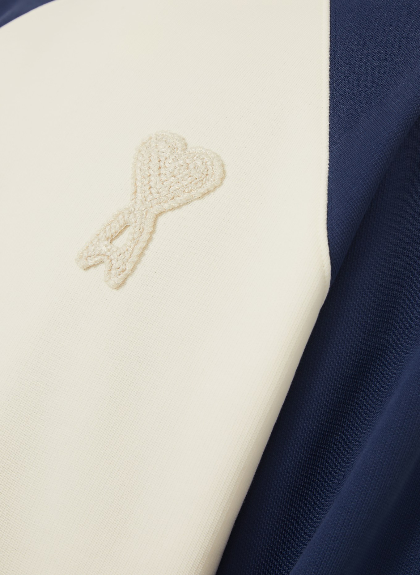 AMI PARIS sweat-shirt: CRÈME / BLEU FONCÉ