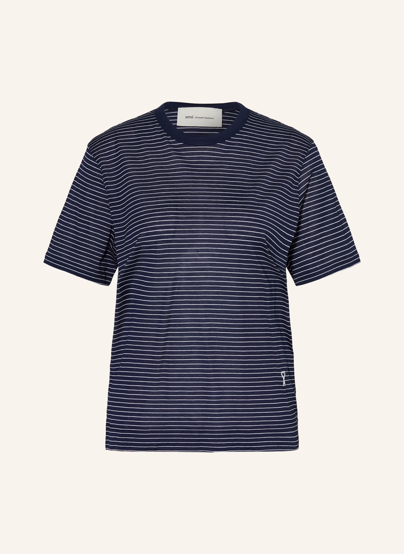 AMI PARIS T-Shirt: DUNKELBLAU / WEISS