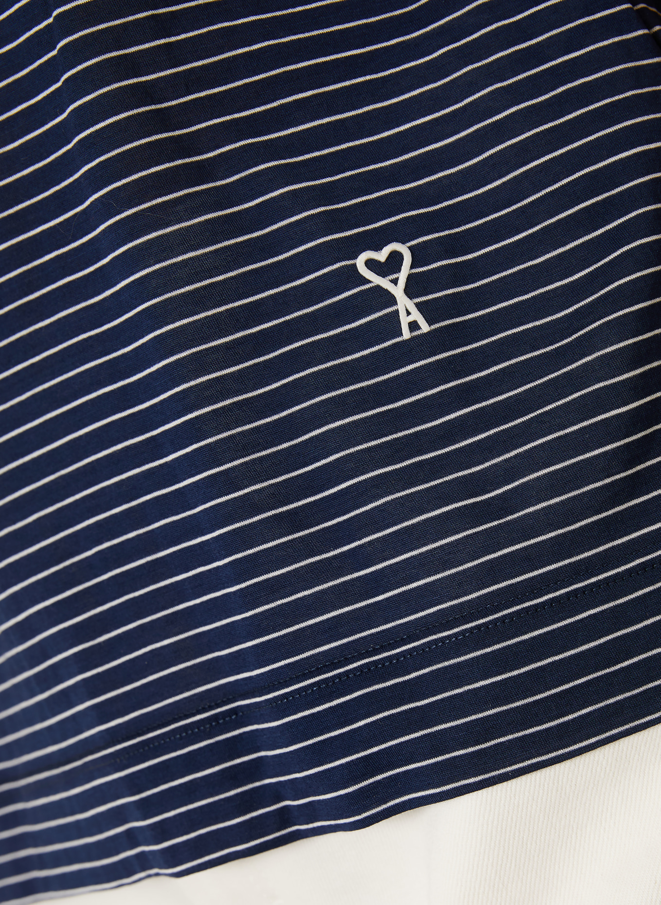 AMI PARIS T-Shirt: DUNKELBLAU / WEISS