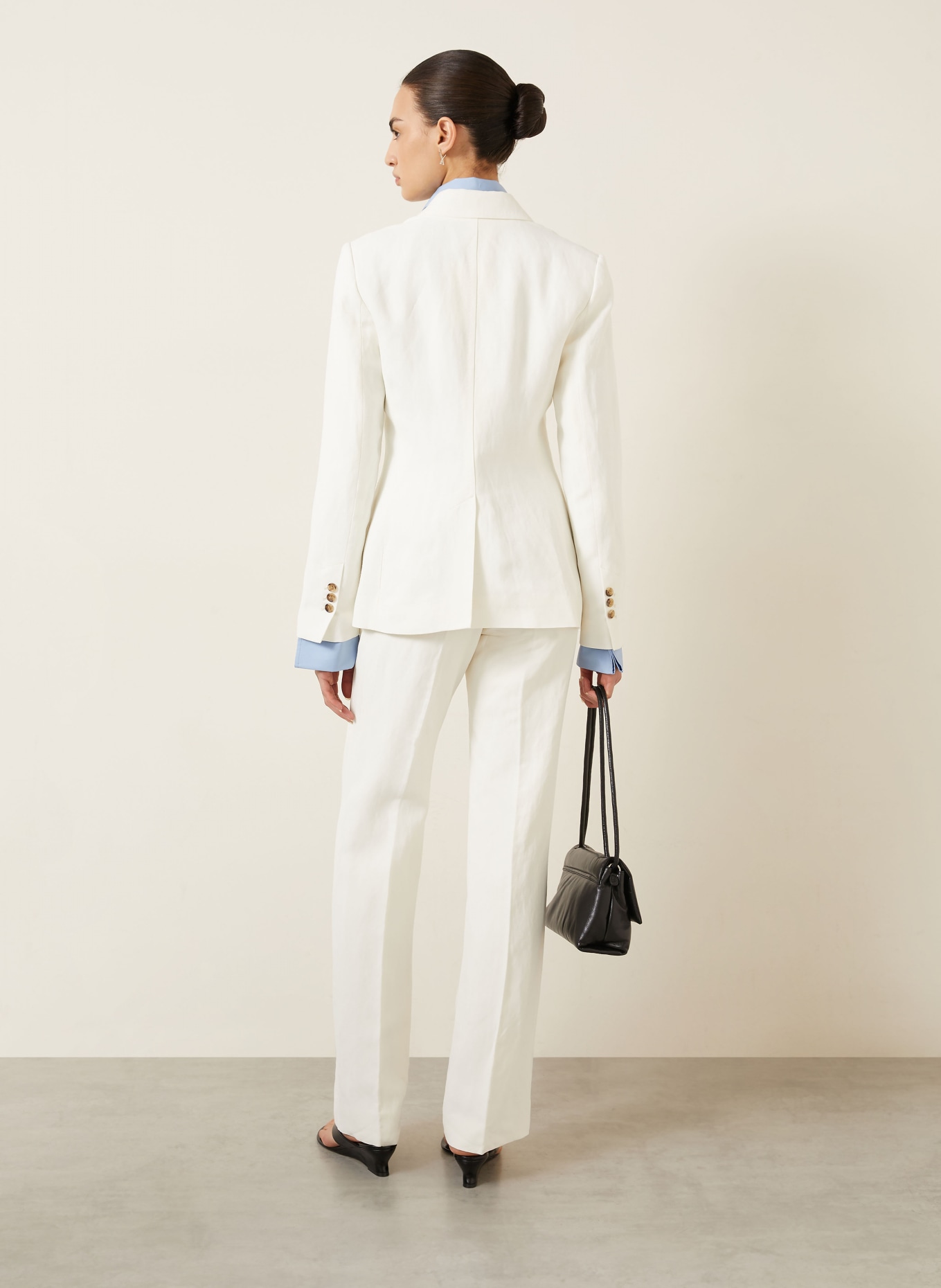 AMI PARIS Blazer van linnen: CRÈME