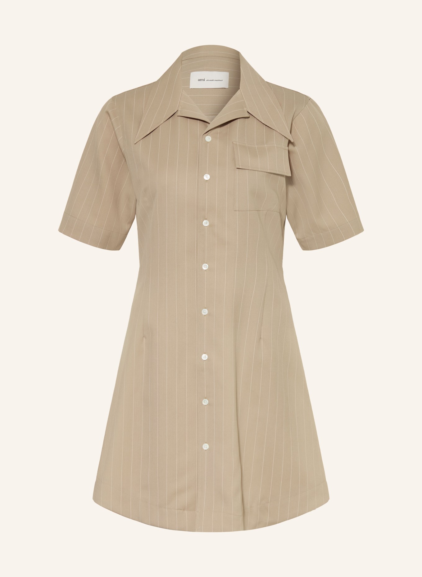 AMI PARIS Jurk: BEIGE / CRÈME