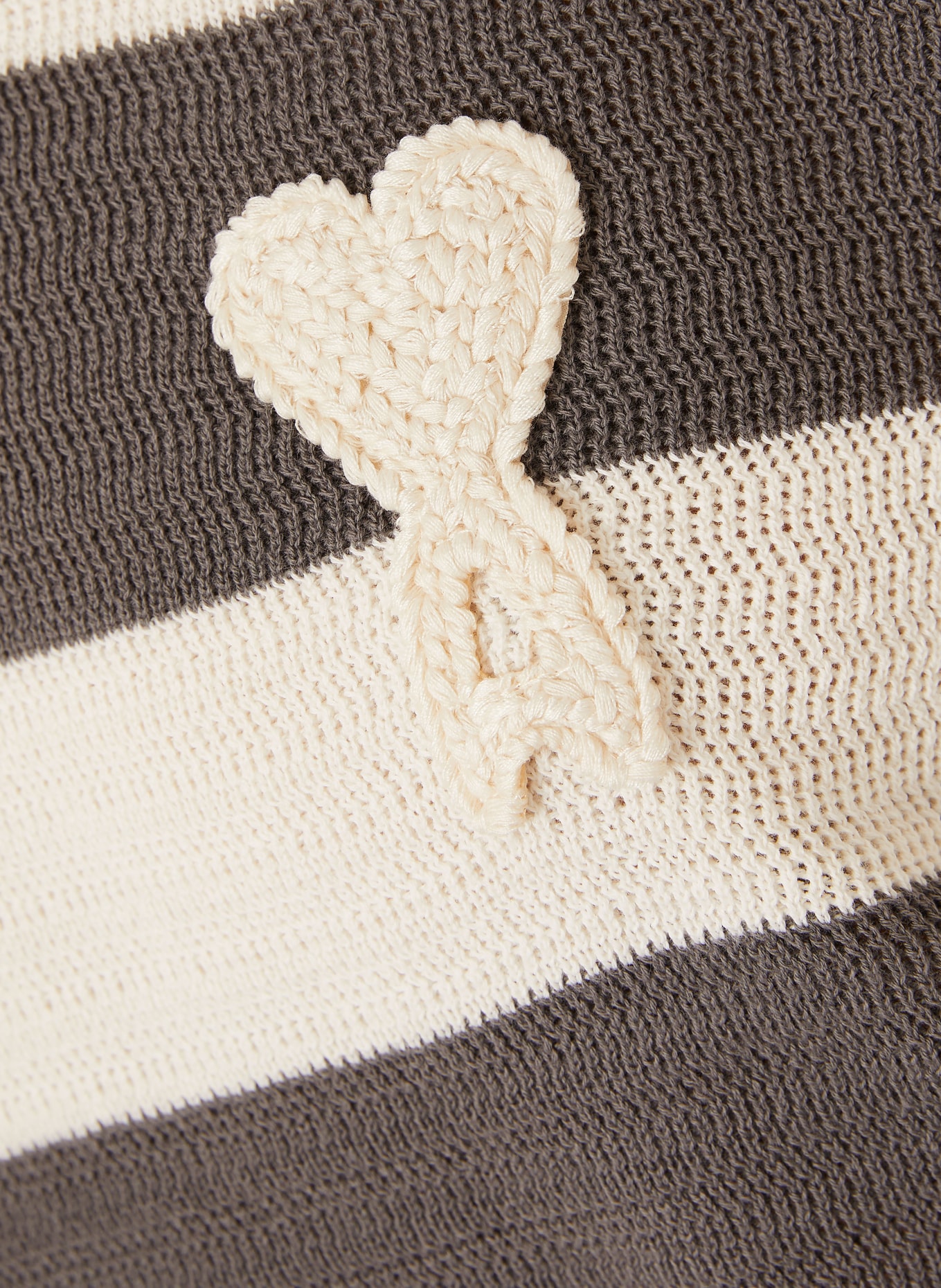 AMI PARIS Gebreid poloshirt: CRÈME / DONKERGRIJS