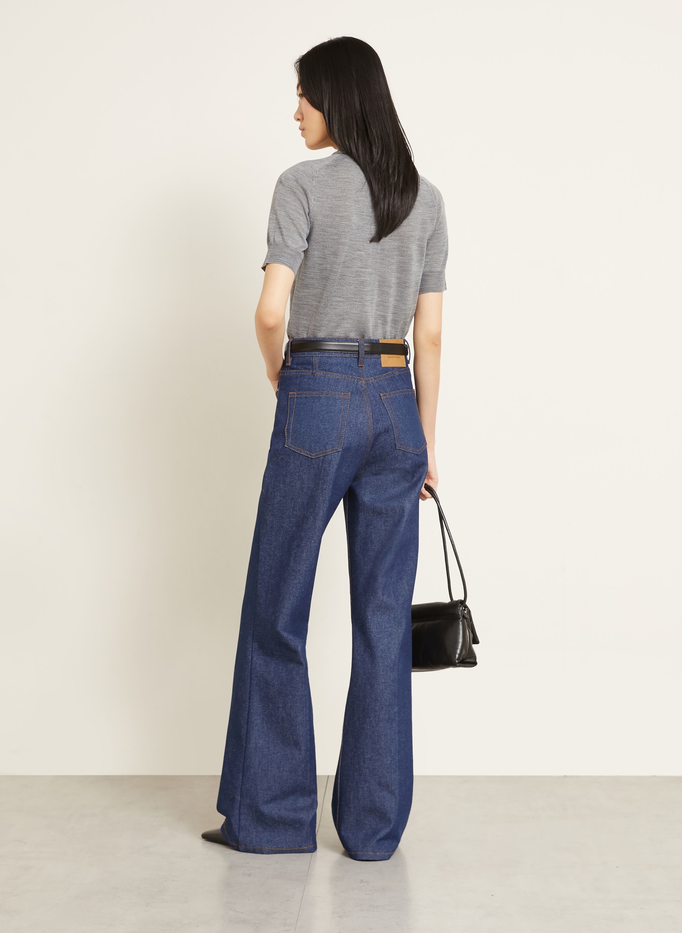 AMI PARIS Strickjacke aus Merinowolle: GRAU / SCHWARZ