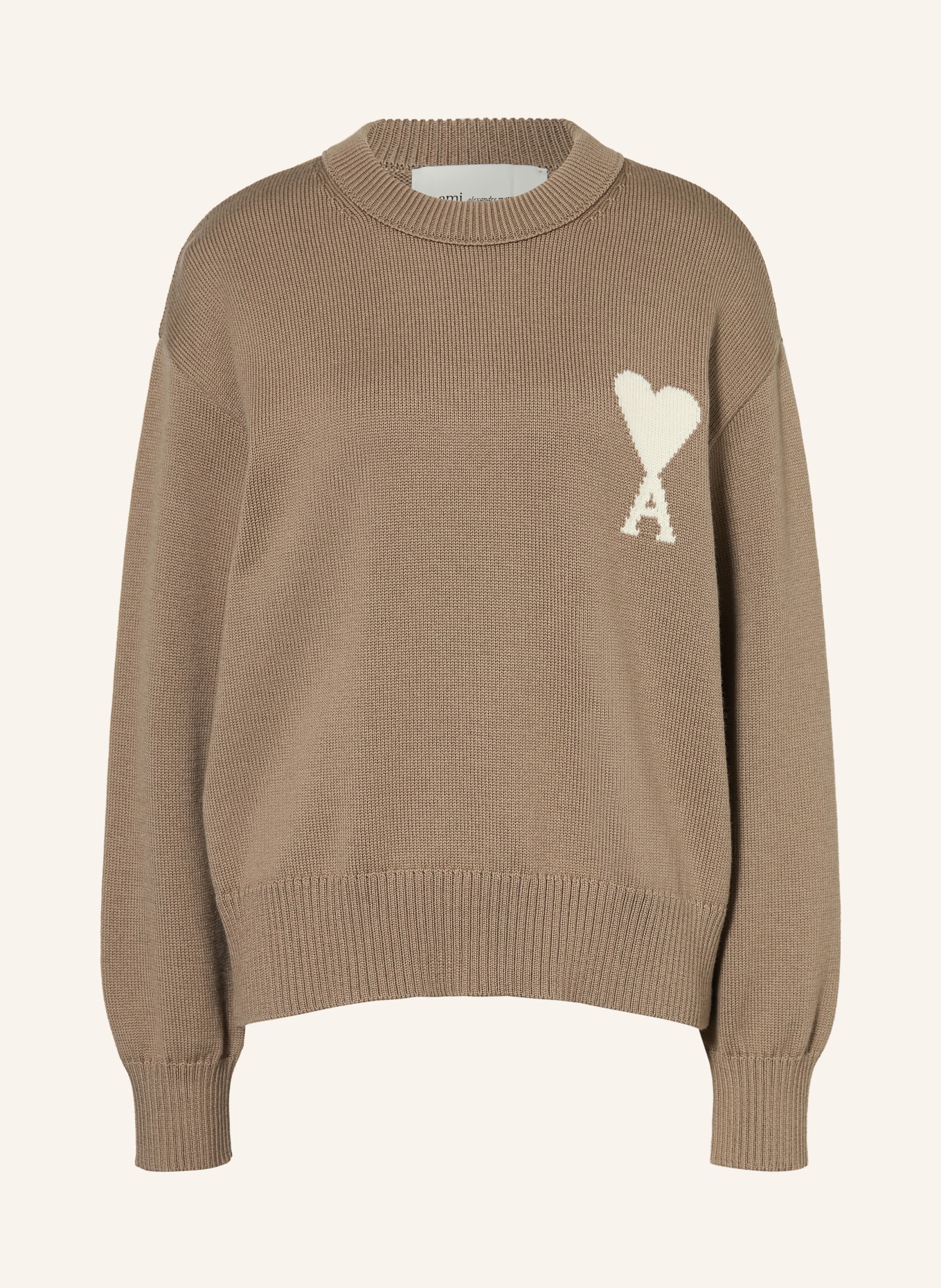 AMI PARIS Pullover: TAUPE / CREME