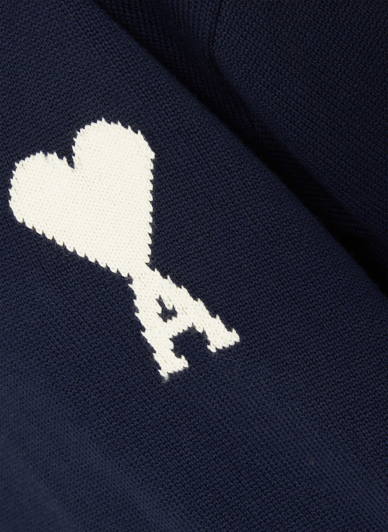 AMI PARIS Pullover: DUNKELBLAU / ECRU