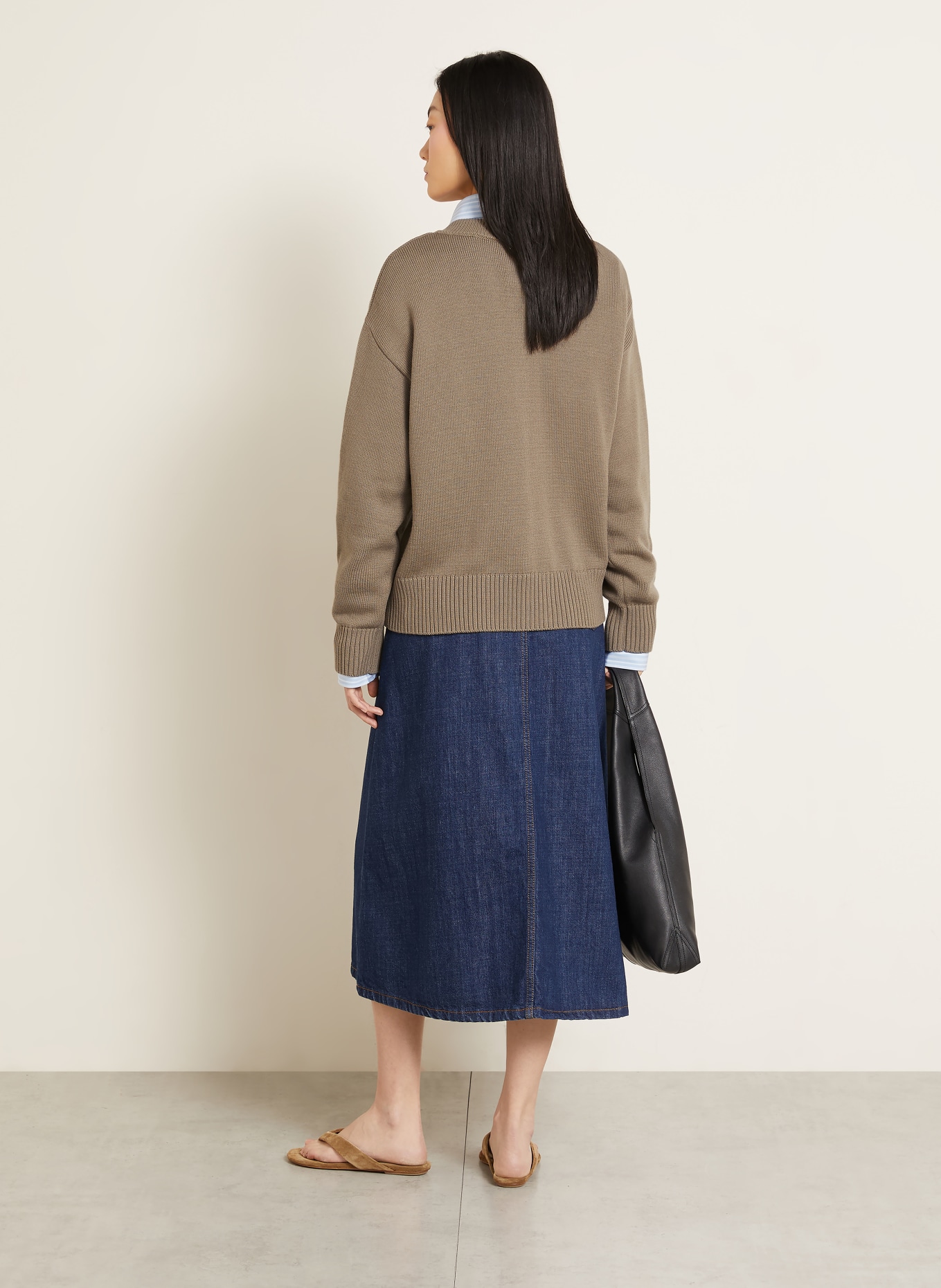 AMI PARIS Strickjacke: TAUPE / ECRU