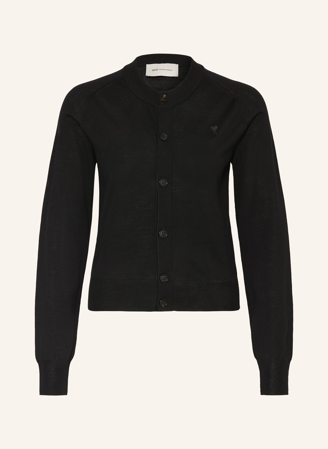 AMI PARIS Strickjacke aus Merinowolle: SCHWARZ