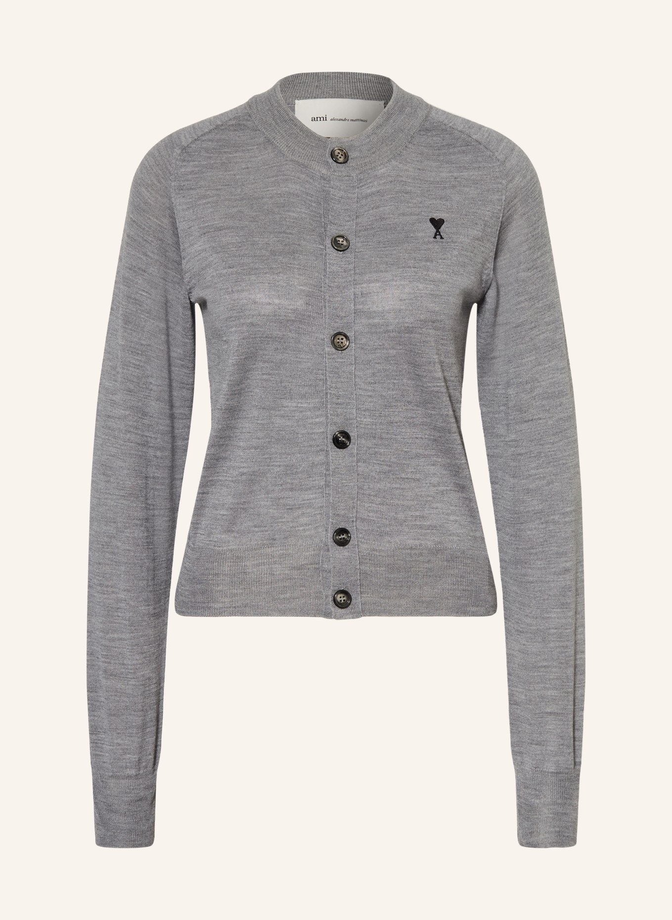 AMI PARIS Strickjacke aus Merinowolle: GRAU