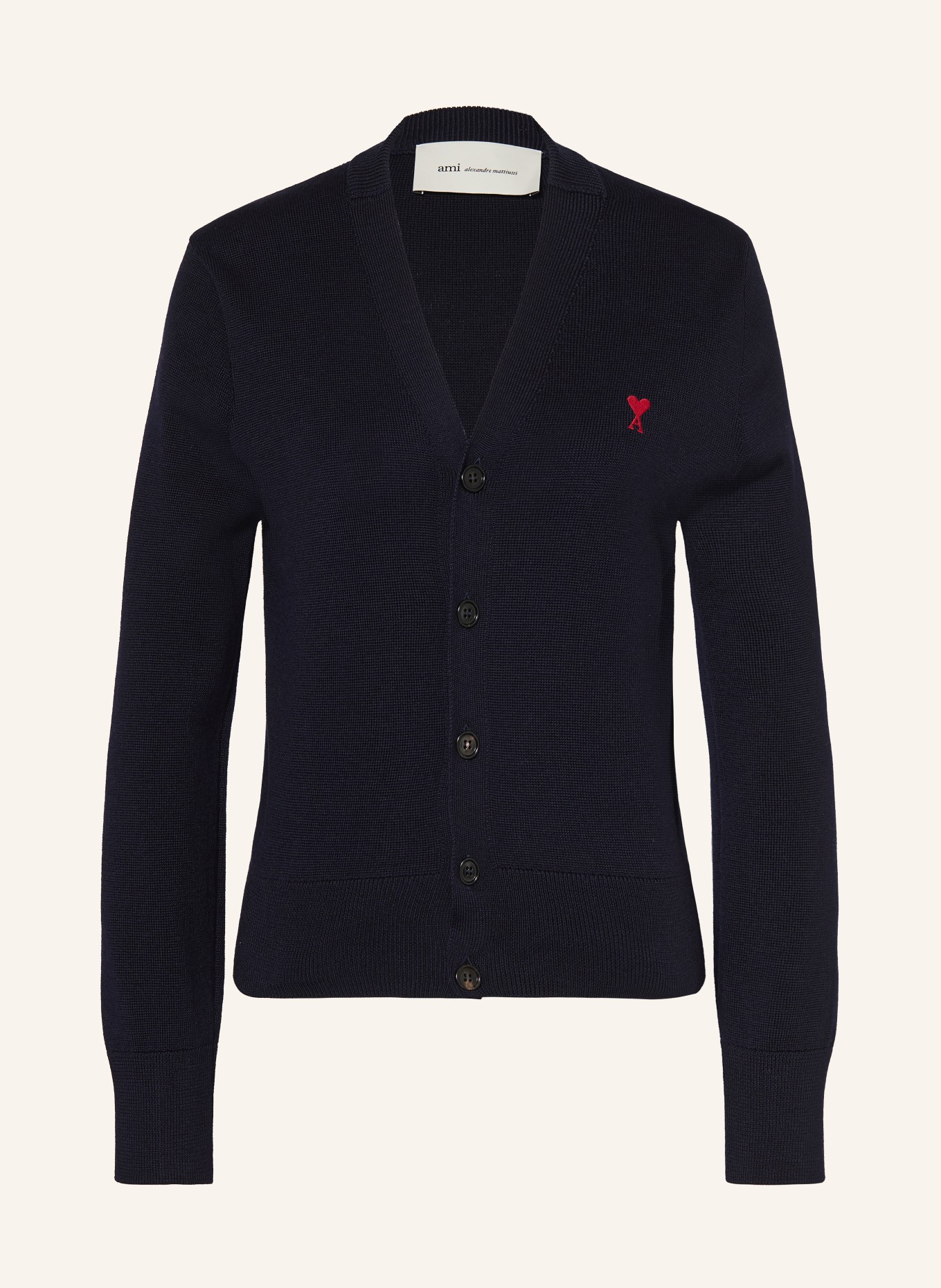 AMI PARIS Sweter z wełny merynosowej: GRANATOWY / CIEMNOCZERWONY