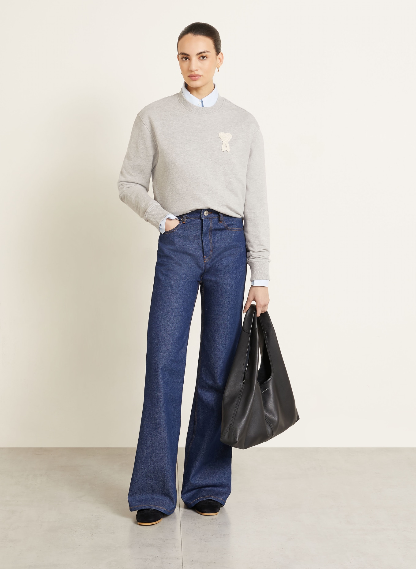 AMI PARIS Sweatshirt: LICHTGRIJS