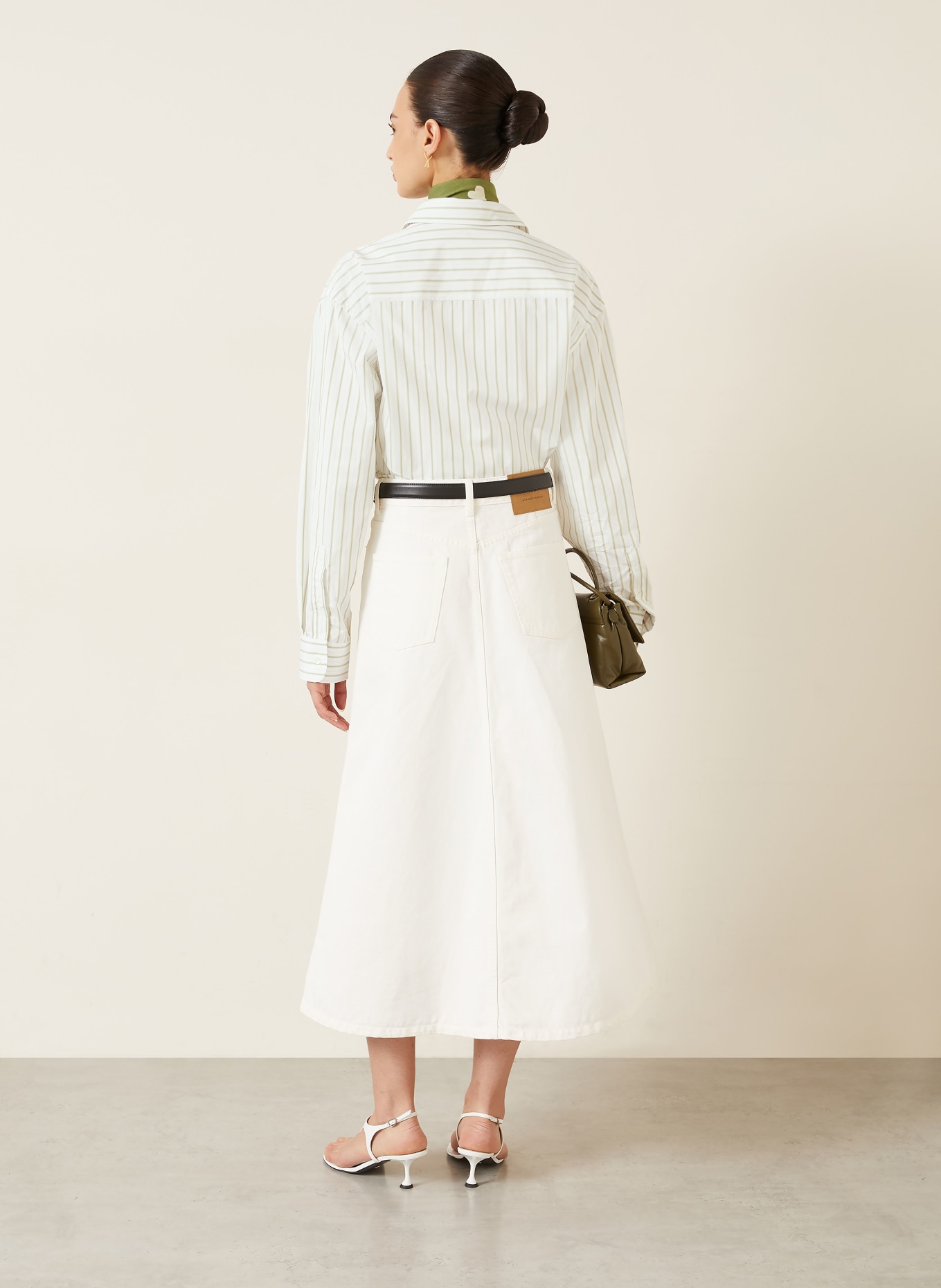 AMI PARIS overhemdblouse: WIT / GROEN