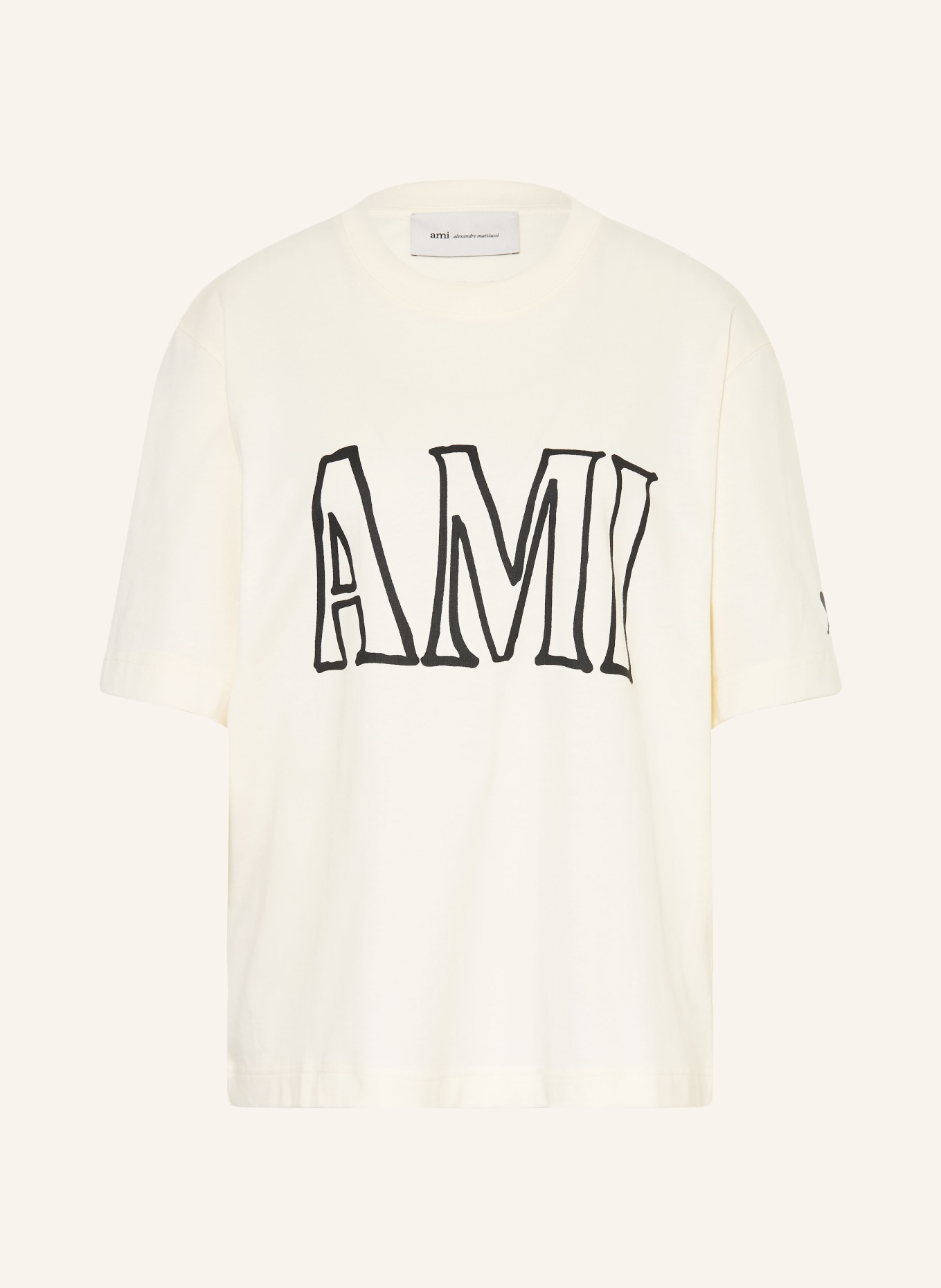 AMI PARIS T-Shirt: CREME / SCHWARZ
