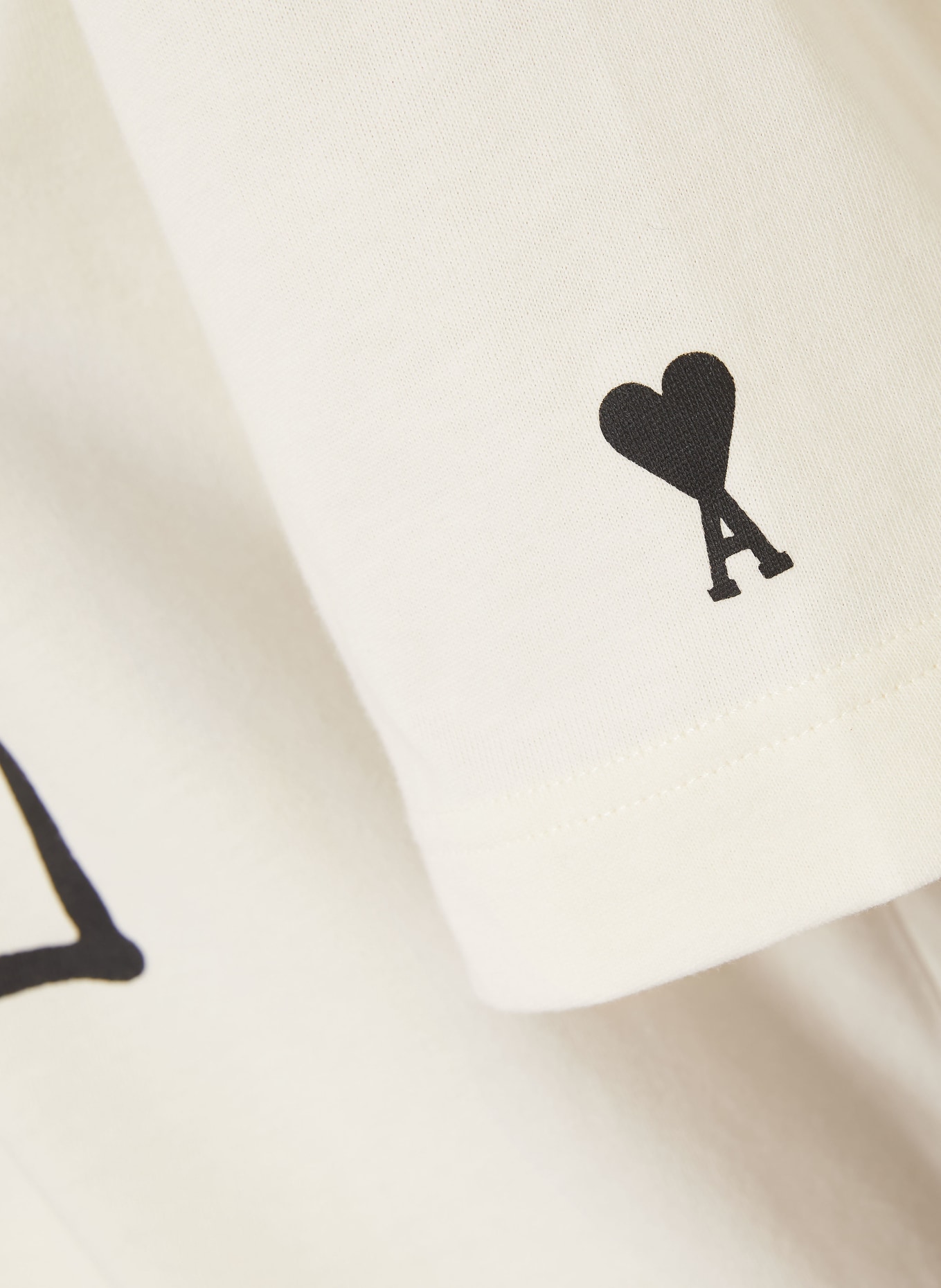AMI PARIS T-Shirt: CREME / SCHWARZ