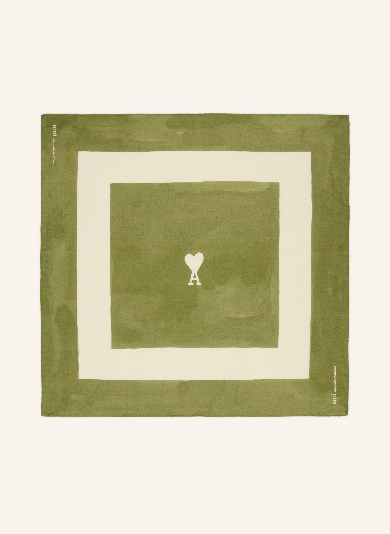 AMI PARIS chiffon: VERT / CRÈME