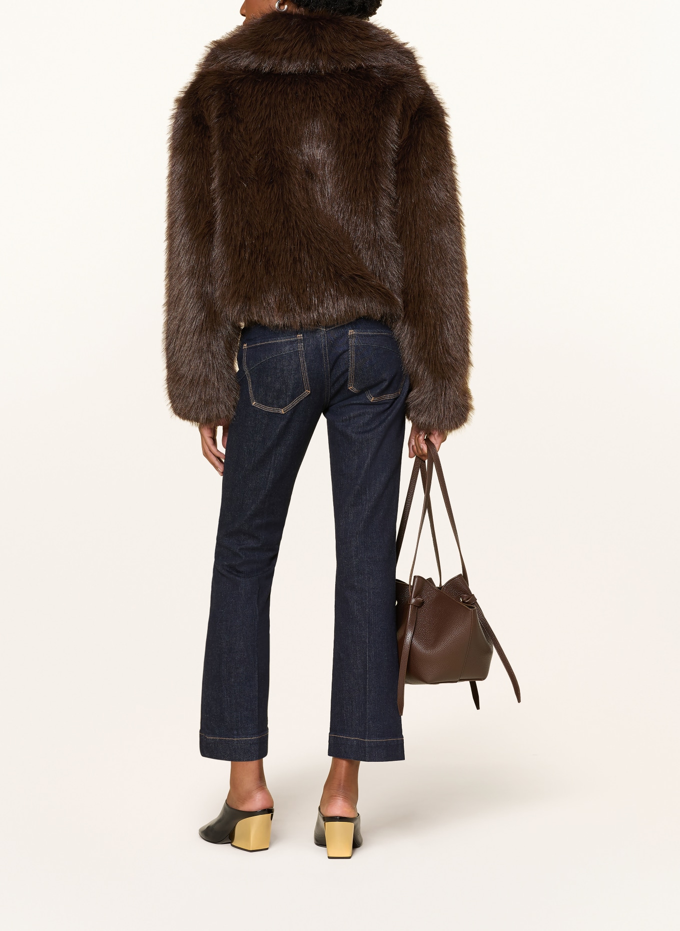 The Frankie Shop Kunstfell-Jacke HOPE: DUNKELBRAUN