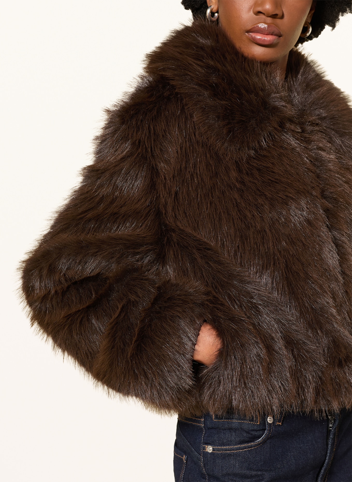 The Frankie Shop Kunstfell-Jacke HOPE: DUNKELBRAUN