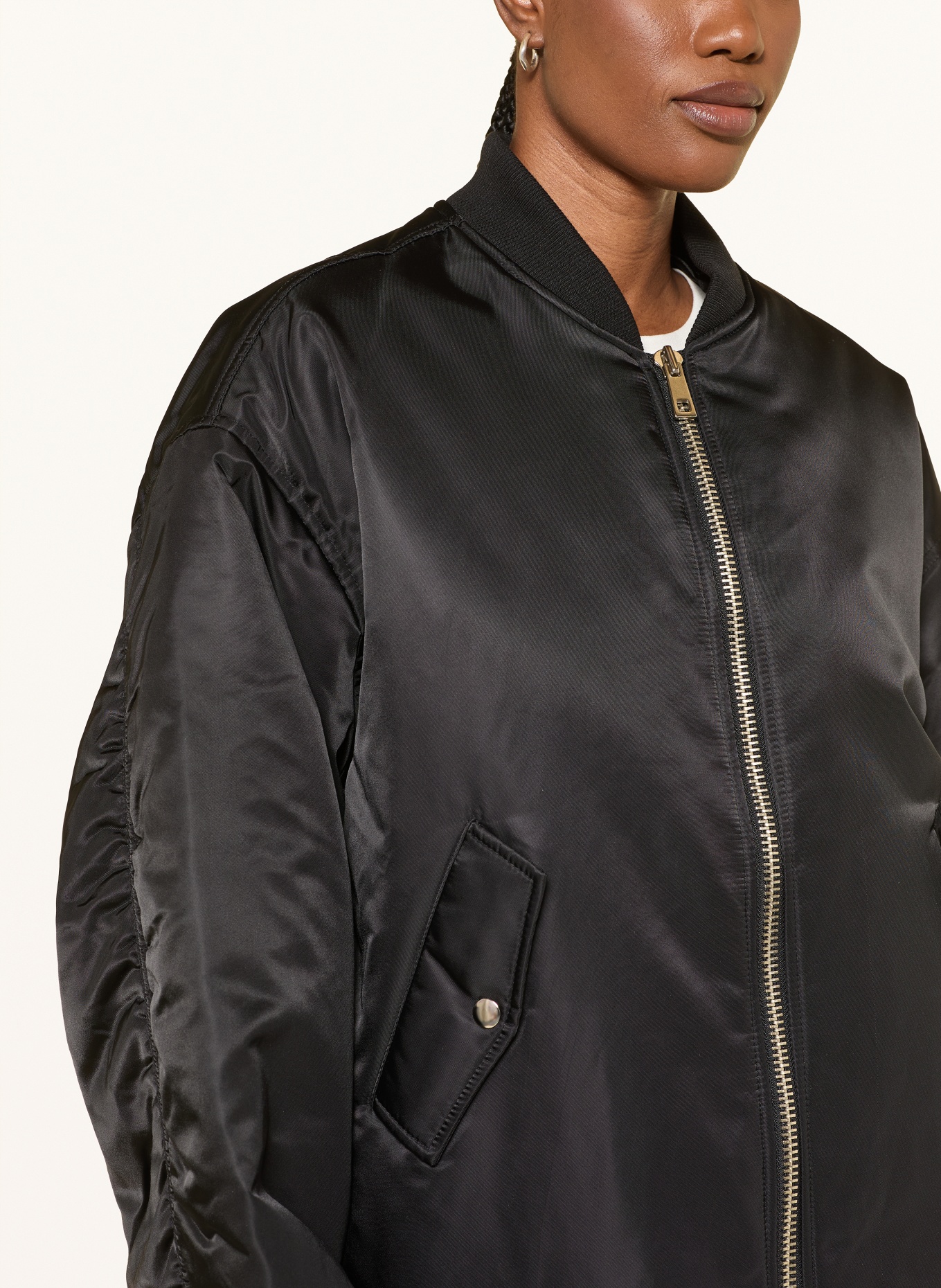 The Frankie Shop Zijden blouson ASTRA: ZWART