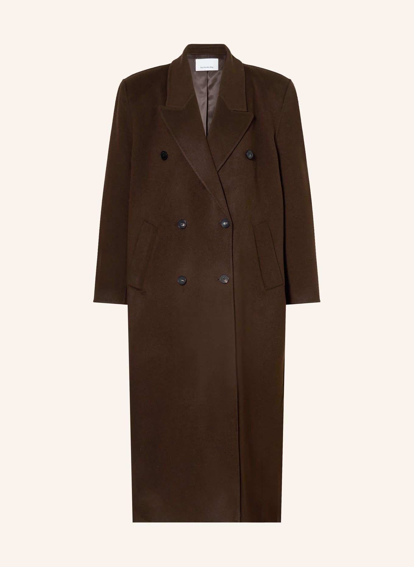 The Frankie Shop GAIA wool coat: DARK BROWN
