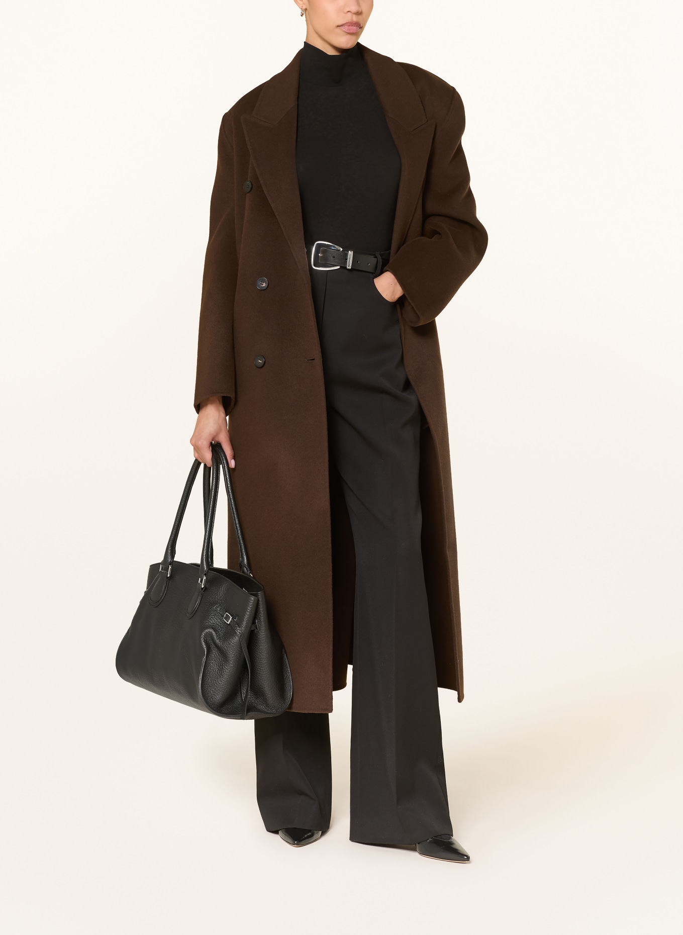 The Frankie Shop GAIA wool coat: DARK BROWN