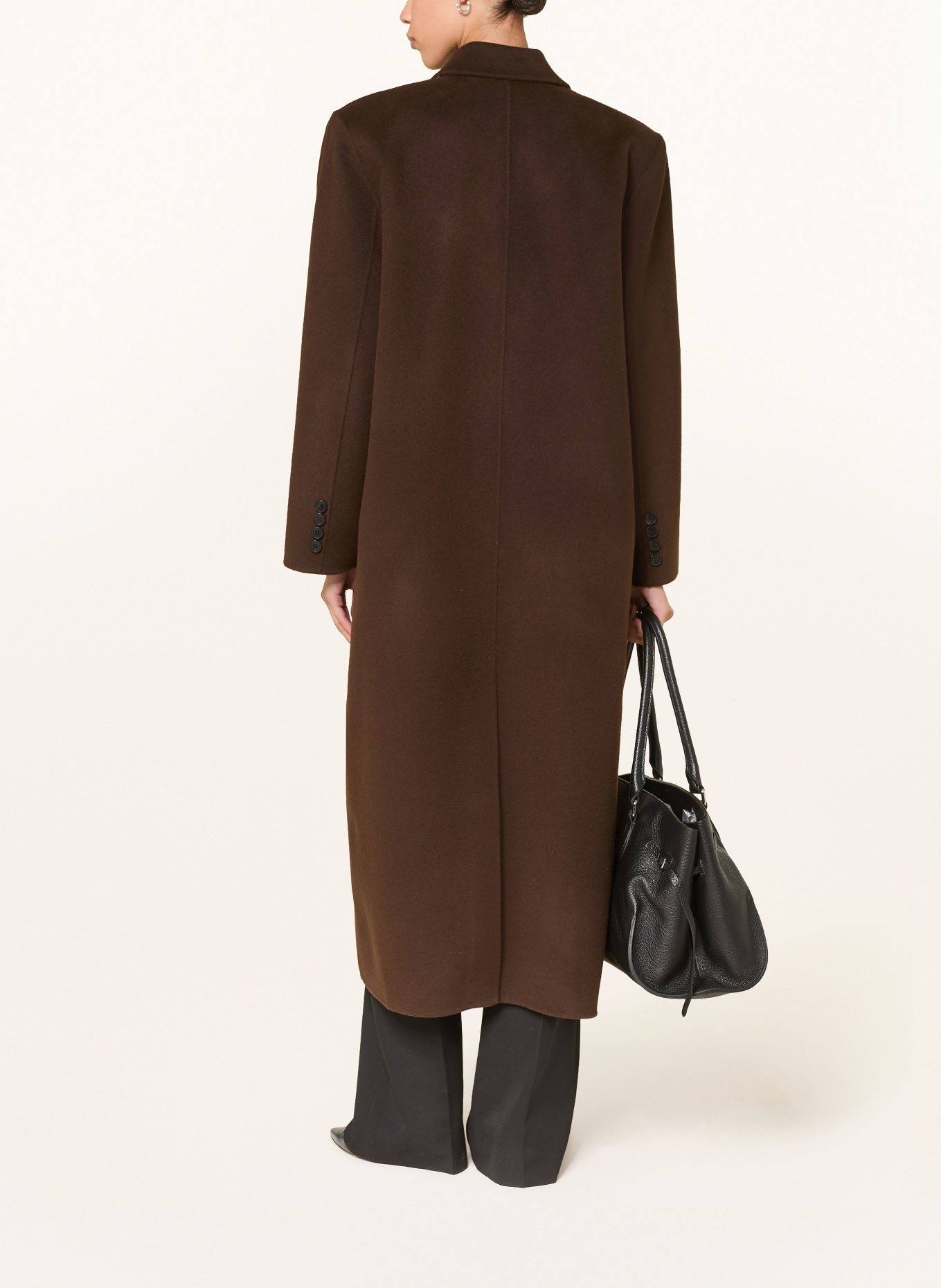 The Frankie Shop GAIA wool coat: DARK BROWN