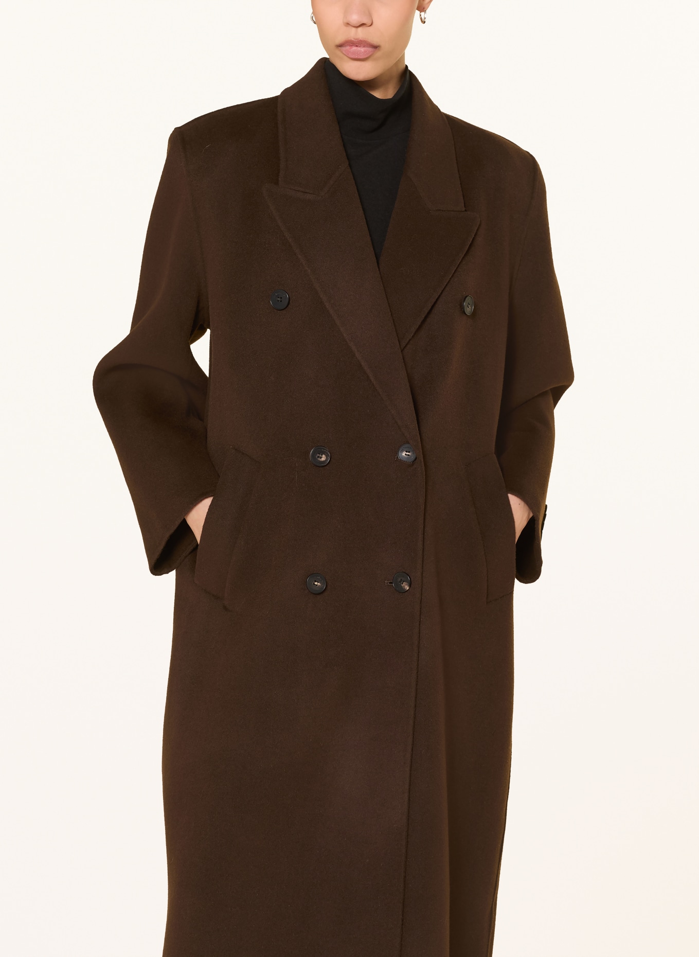 The Frankie Shop GAIA wool coat: DARK BROWN