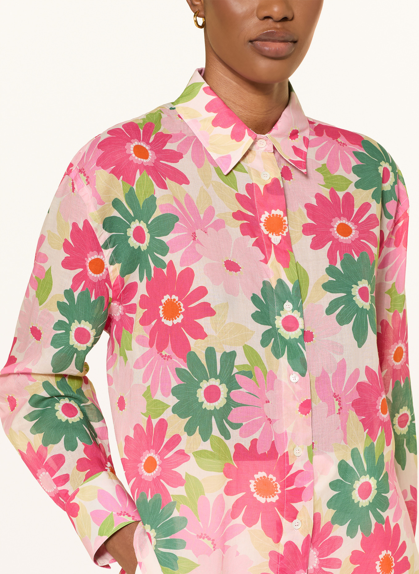 ROBERT FRIEDMAN overhemdblouse: ROSE CLAIR / ROZE / GROEN