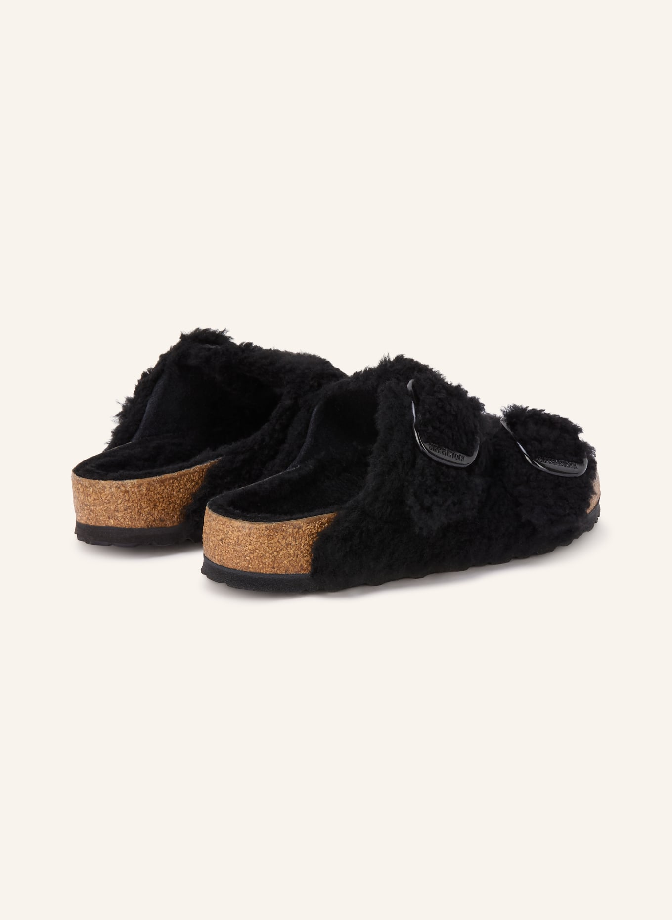 BIRKENSTOCK Pantofle ARIZONA BIG BUCKLE SHEARLING TEDDY: ČERNÁ