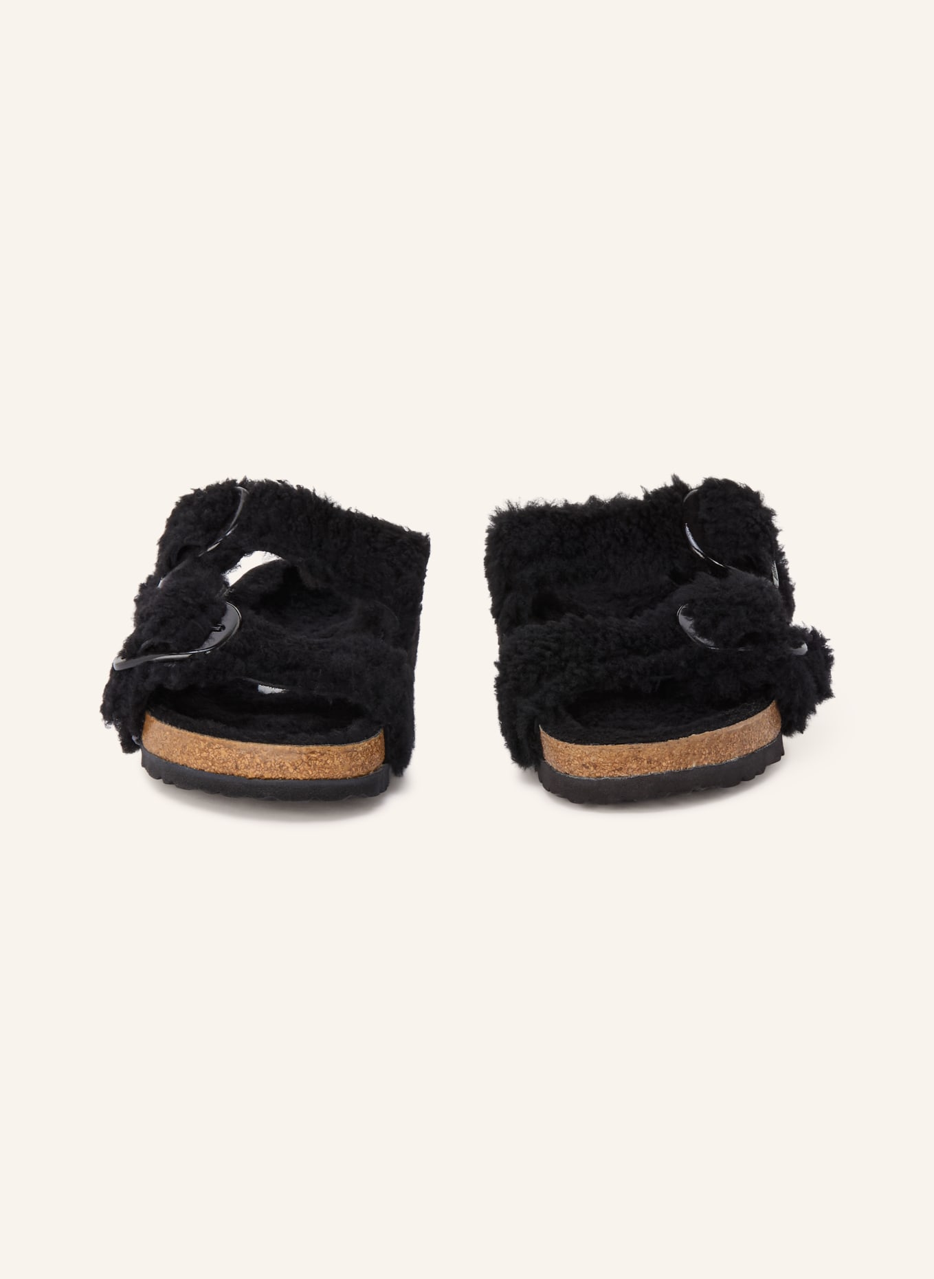 BIRKENSTOCK Pantofle ARIZONA BIG BUCKLE SHEARLING TEDDY: ČERNÁ