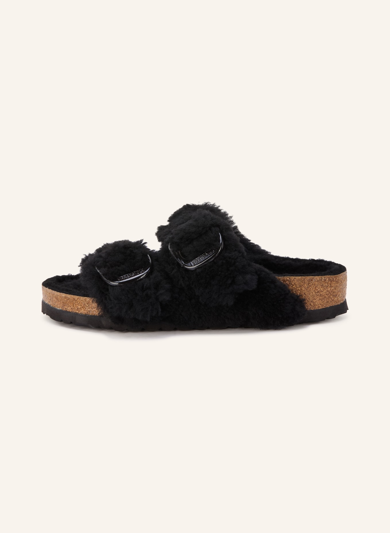 BIRKENSTOCK Pantofle ARIZONA BIG BUCKLE SHEARLING TEDDY: ČERNÁ