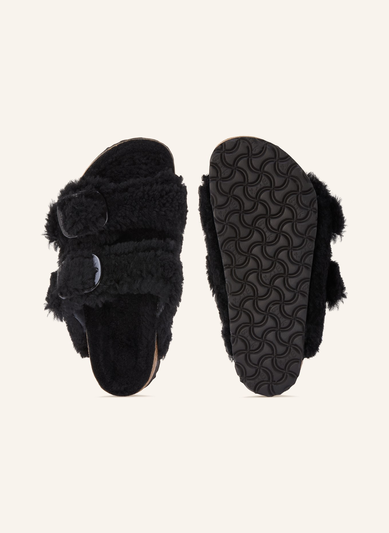 BIRKENSTOCK Pantofle ARIZONA BIG BUCKLE SHEARLING TEDDY: ČERNÁ