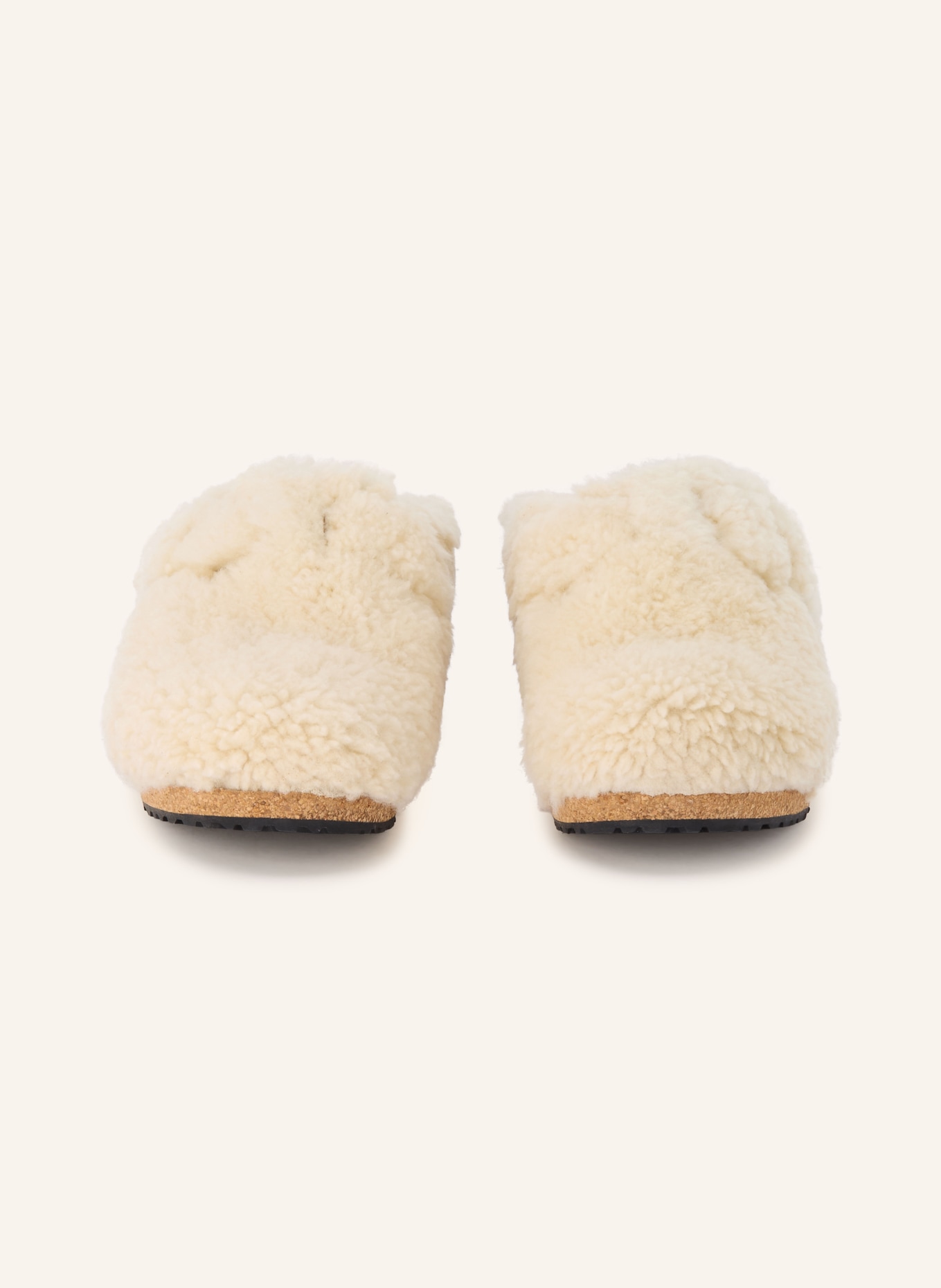 BIRKENSTOCK Plateau-Mules FANNY TEDDY: ECRU / GOLD