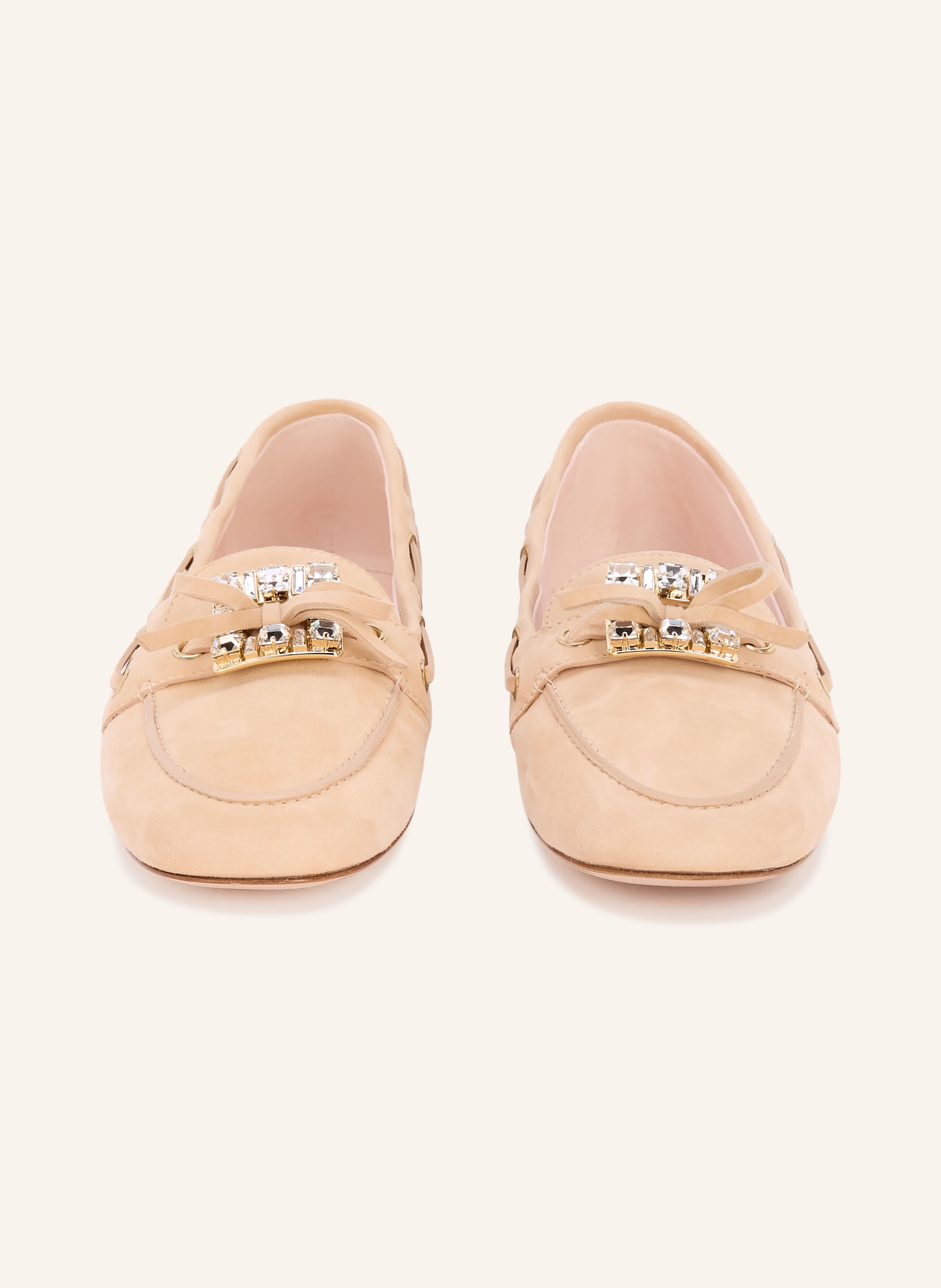 Roger Vivier Bootsschuhe mit Schmucksteinen: HELLROSA / GOLD