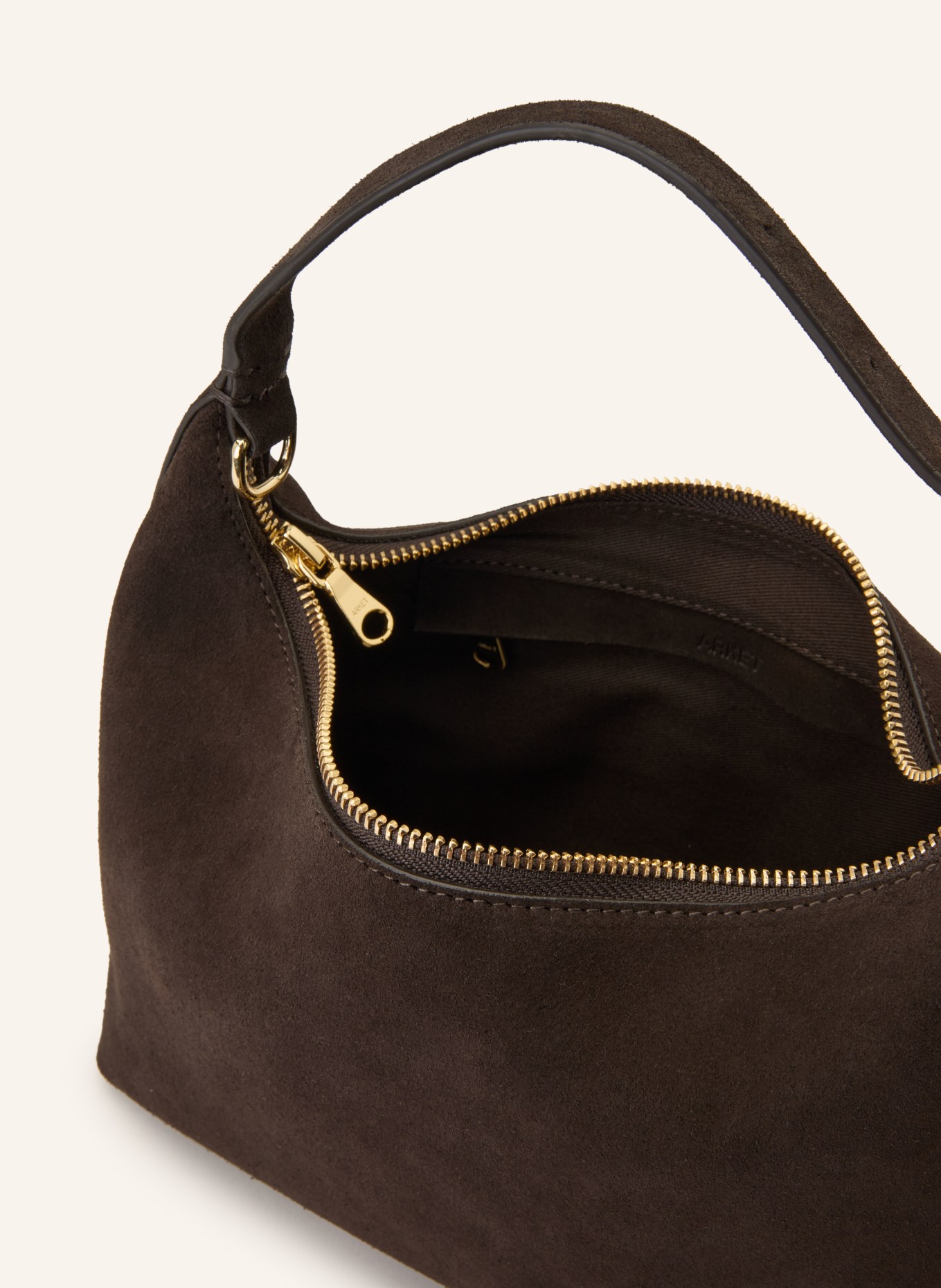 ARKET handbag: DARK BROWN / GOLD