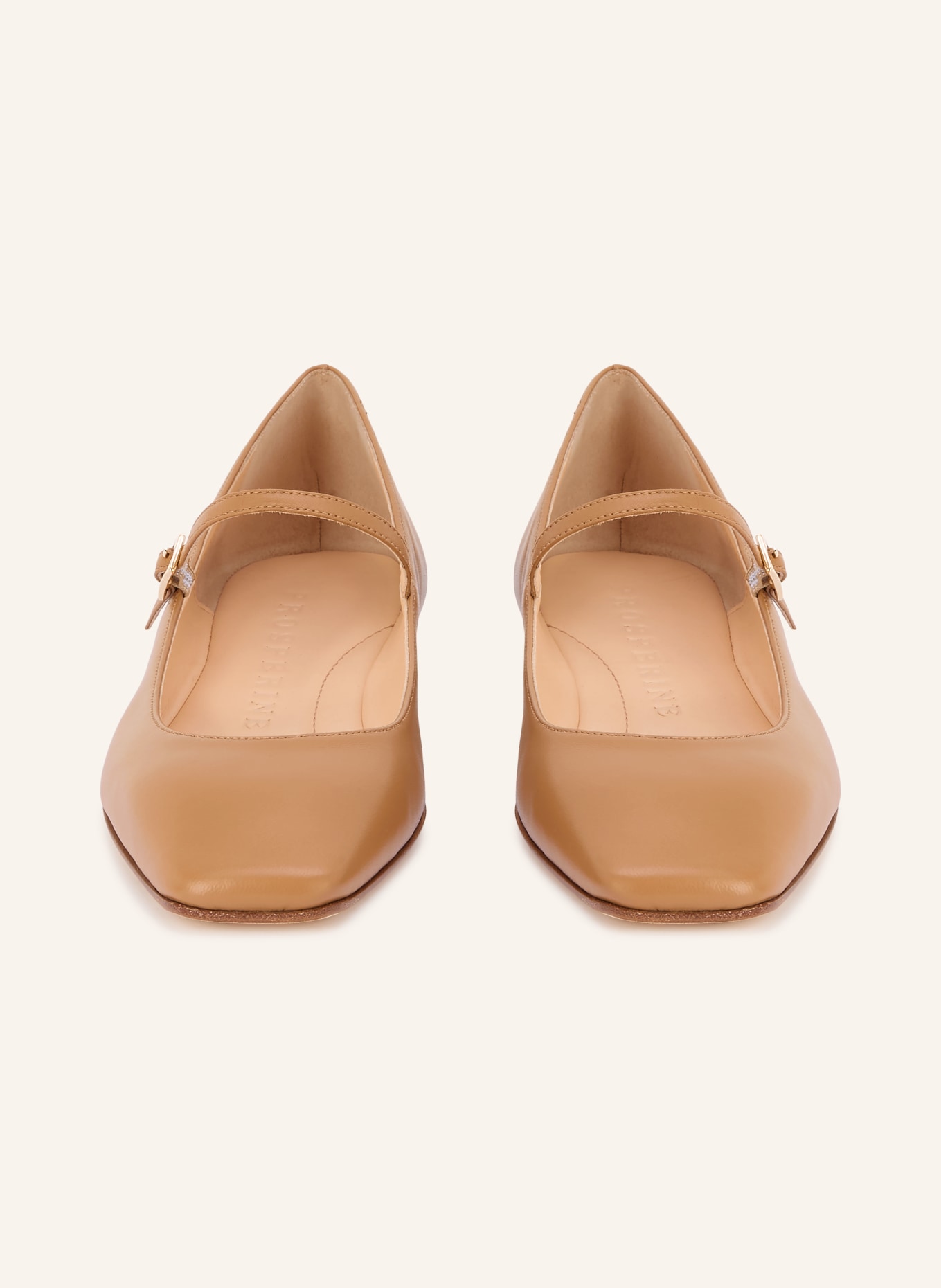 PROSPERINE Mary Jane ballet flats: LIGHT BROWN