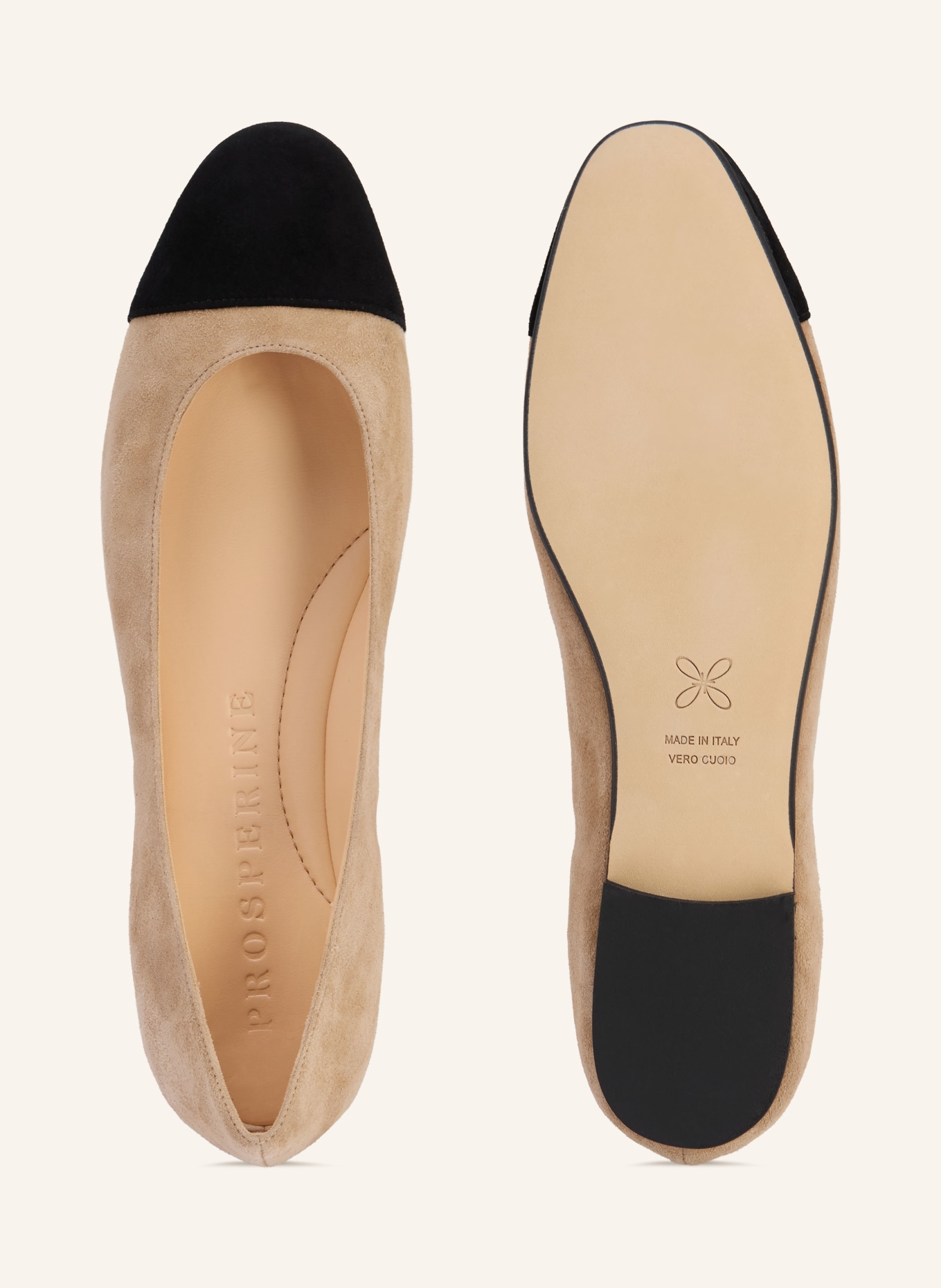PROSPERINE ballerines: BEIGE / NOIR