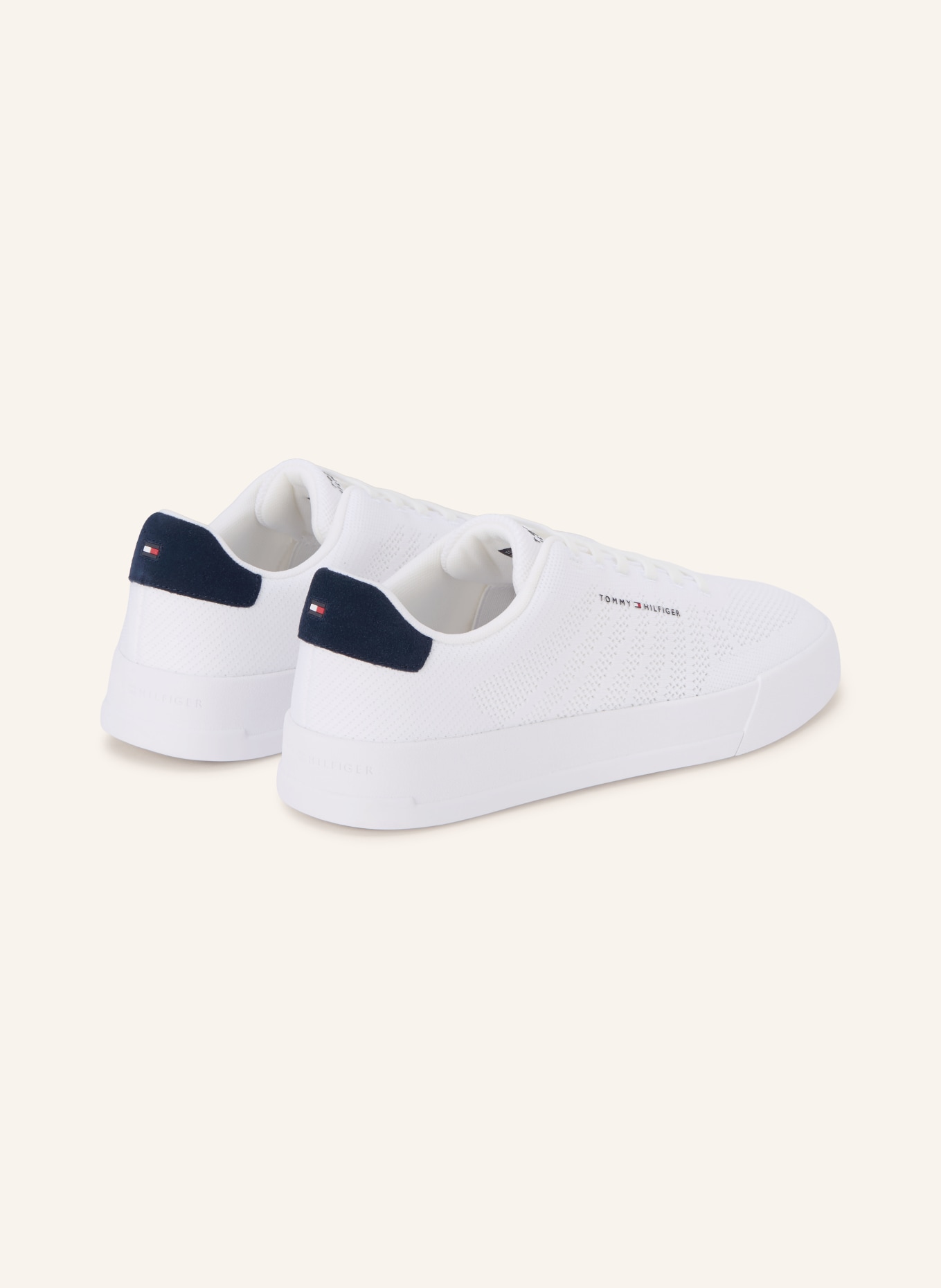 TOMMY HILFIGER Sneaker: WEISS / DUNKELBLAU